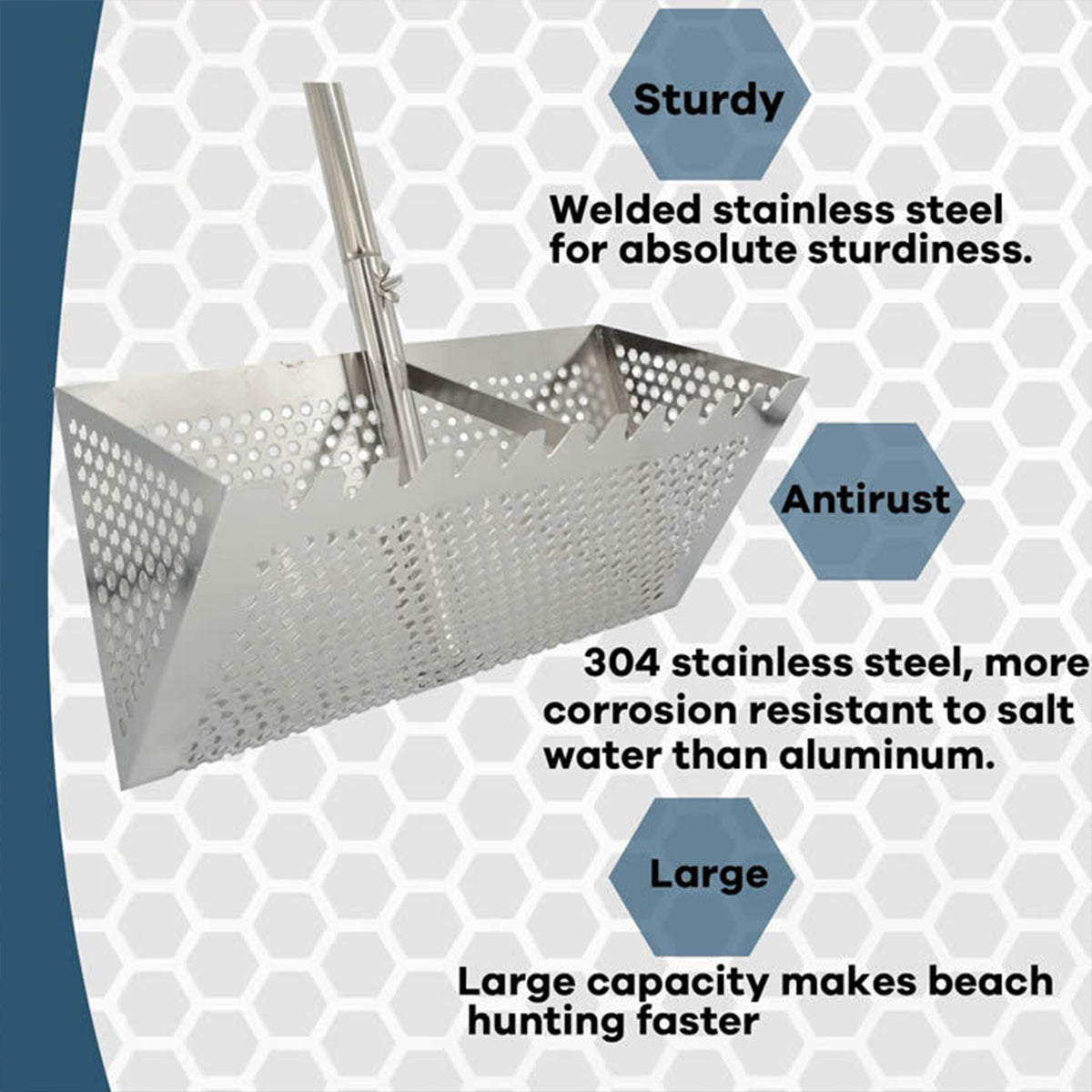 Stainless Steel Sand Screen Crab Hunting Sifter with Handle