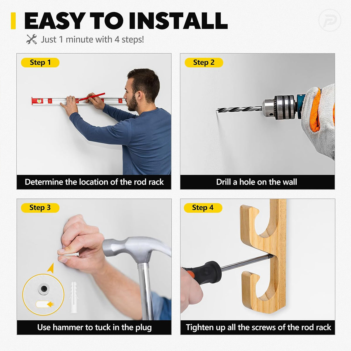 Bamboo Fishing Rod Rack – Wall & Ceiling Mounted Holder