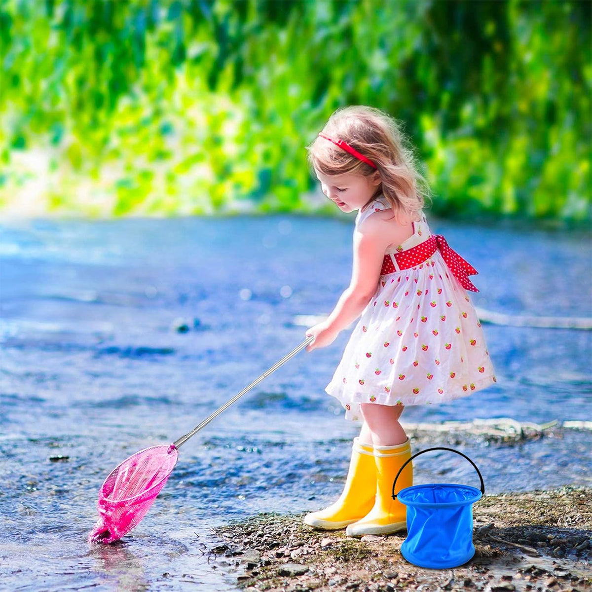 7pcs Telescopic Fishing Nets Colourful Stainless Steel Insect Butterfly Catcher