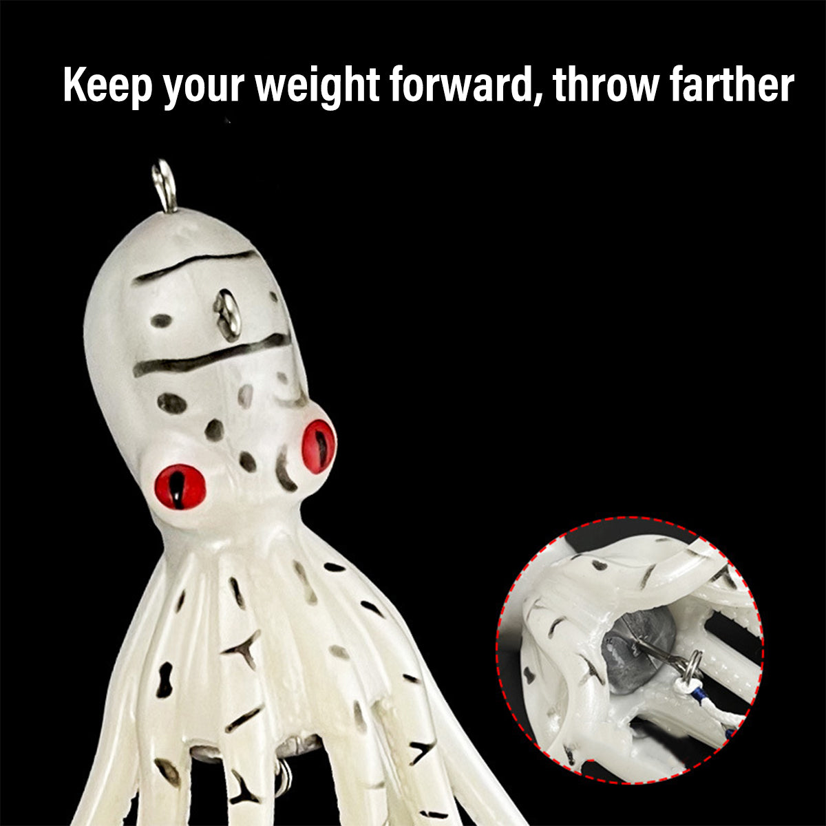 Simulated Octopus Fishing Bait Soft Lure with Lead Head