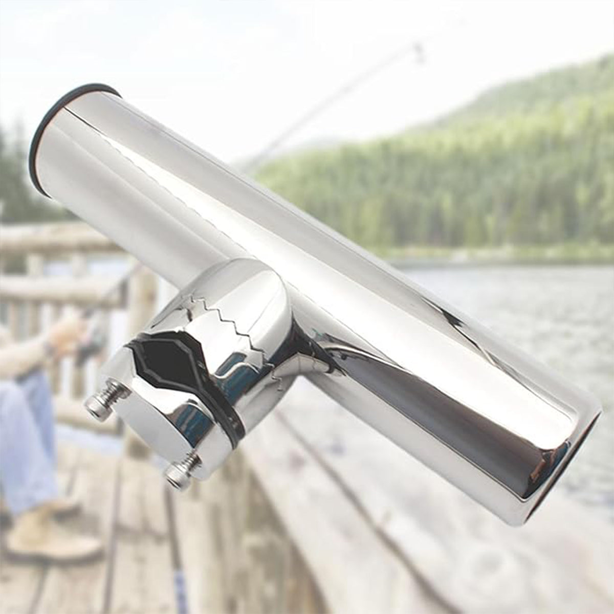 Stainless Steel Fishing Rod Holder 360° Adjustable Clamp-On Boat Mount
