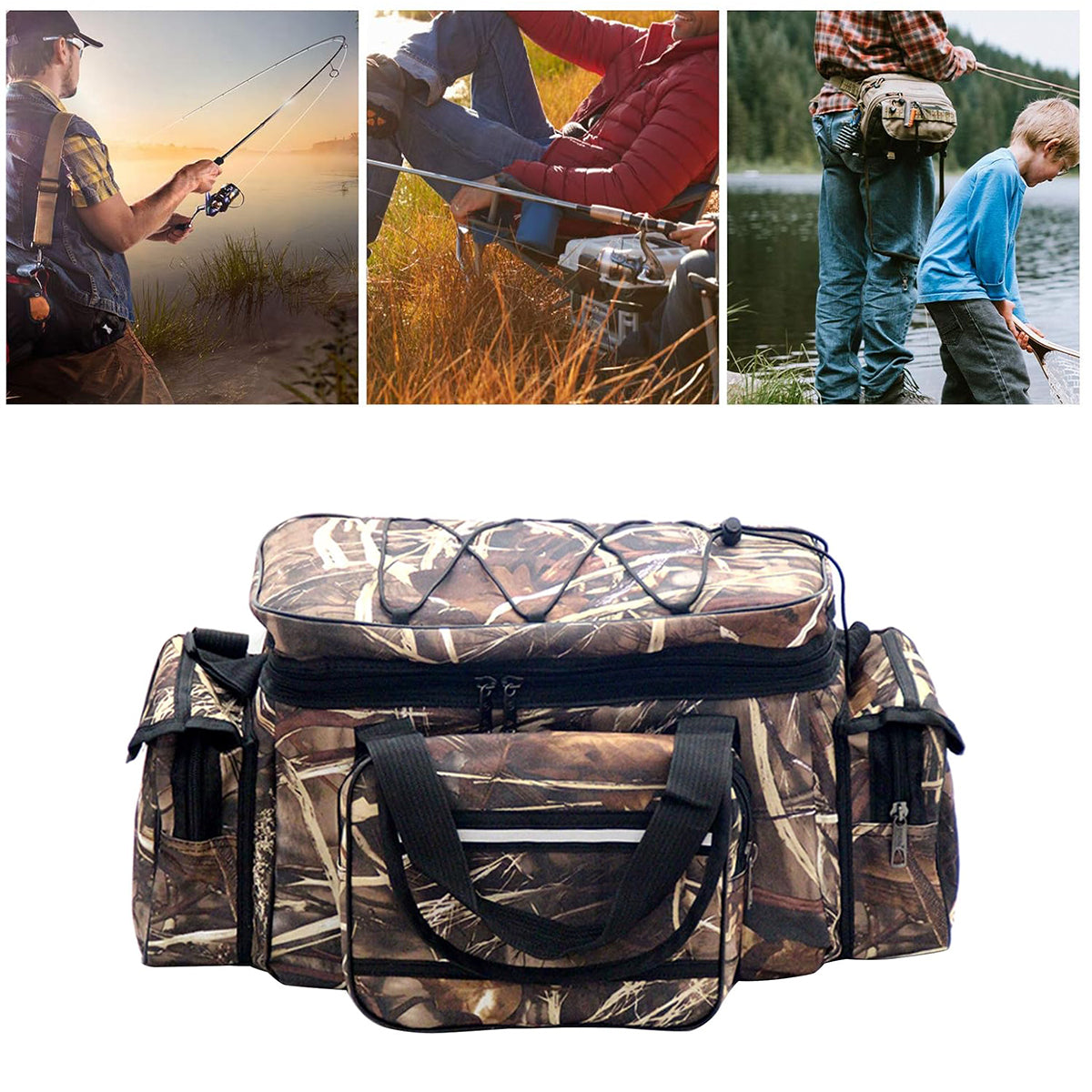 Large Capacity Fishing Tackle Bag Multi Functional Single Shoulder Gear Storage