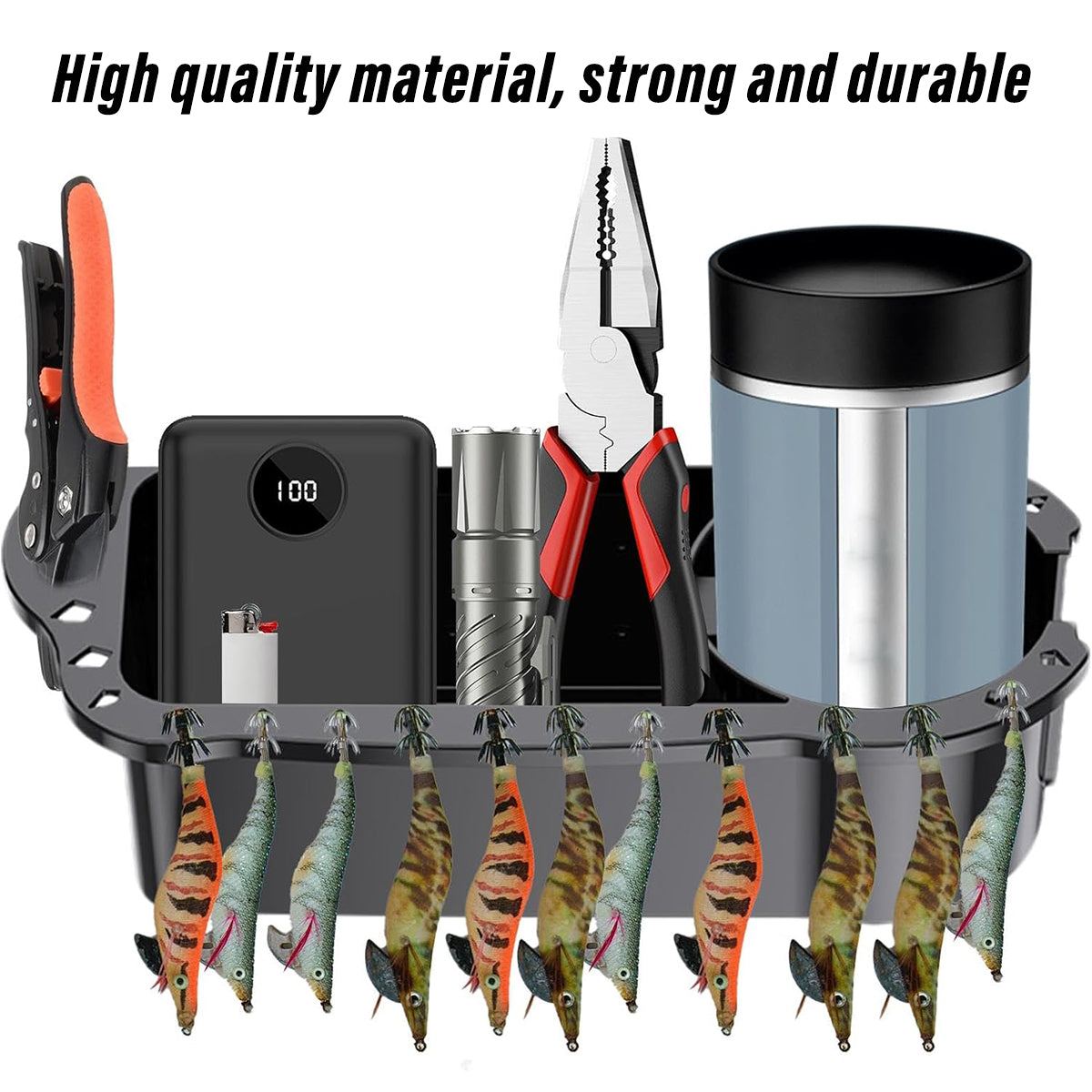Yacht Boat Cup Rack with Storage for Fishing Tools and Accessories