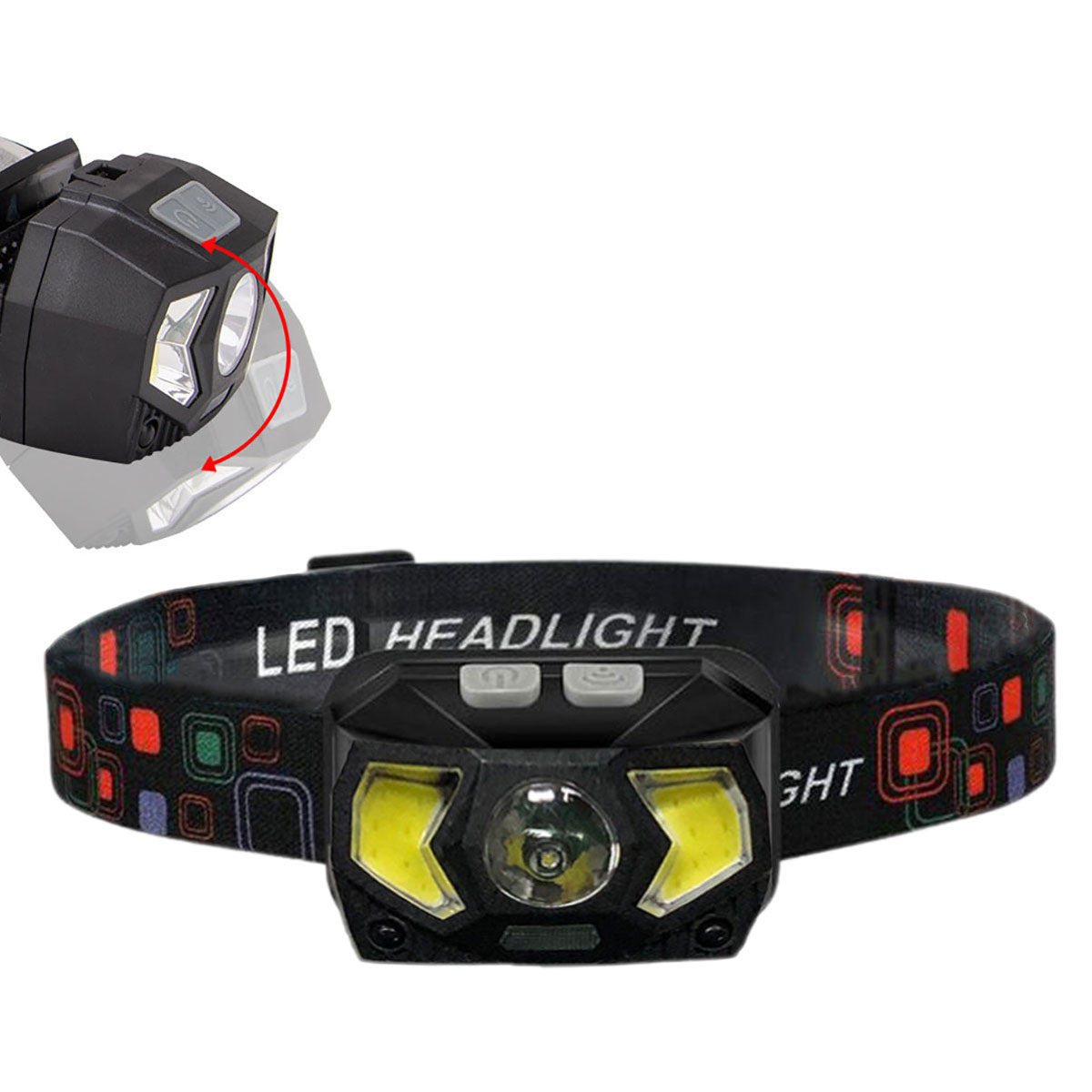 Focusable LED Headlamp 7 Mode Waterproof Outdoor Headlight