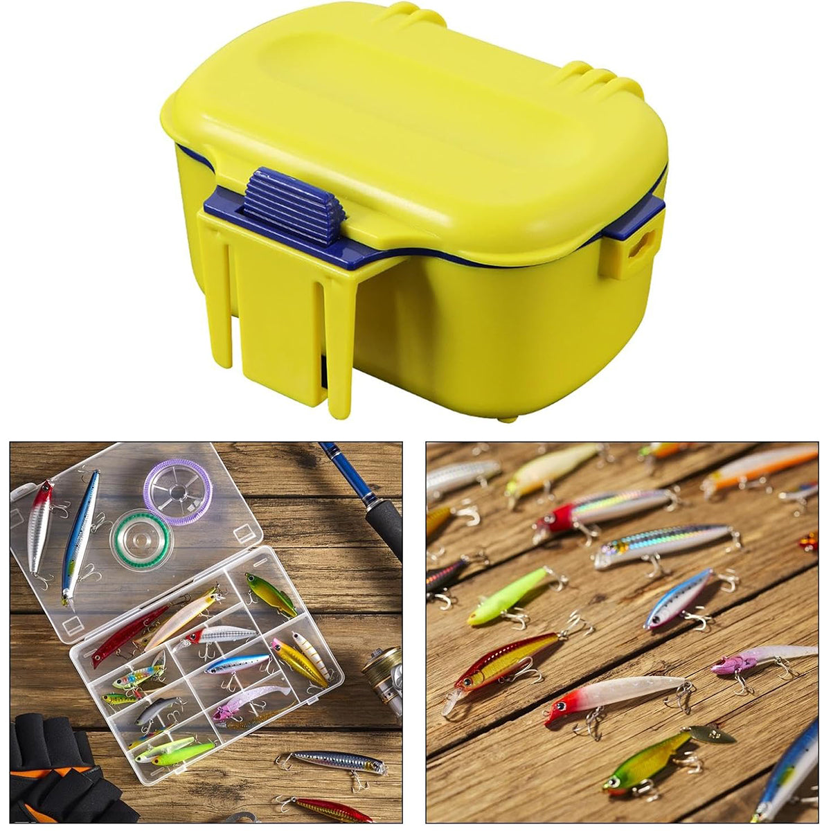 Dual Compartment Fishing Live Bait Box with Moisture Retention