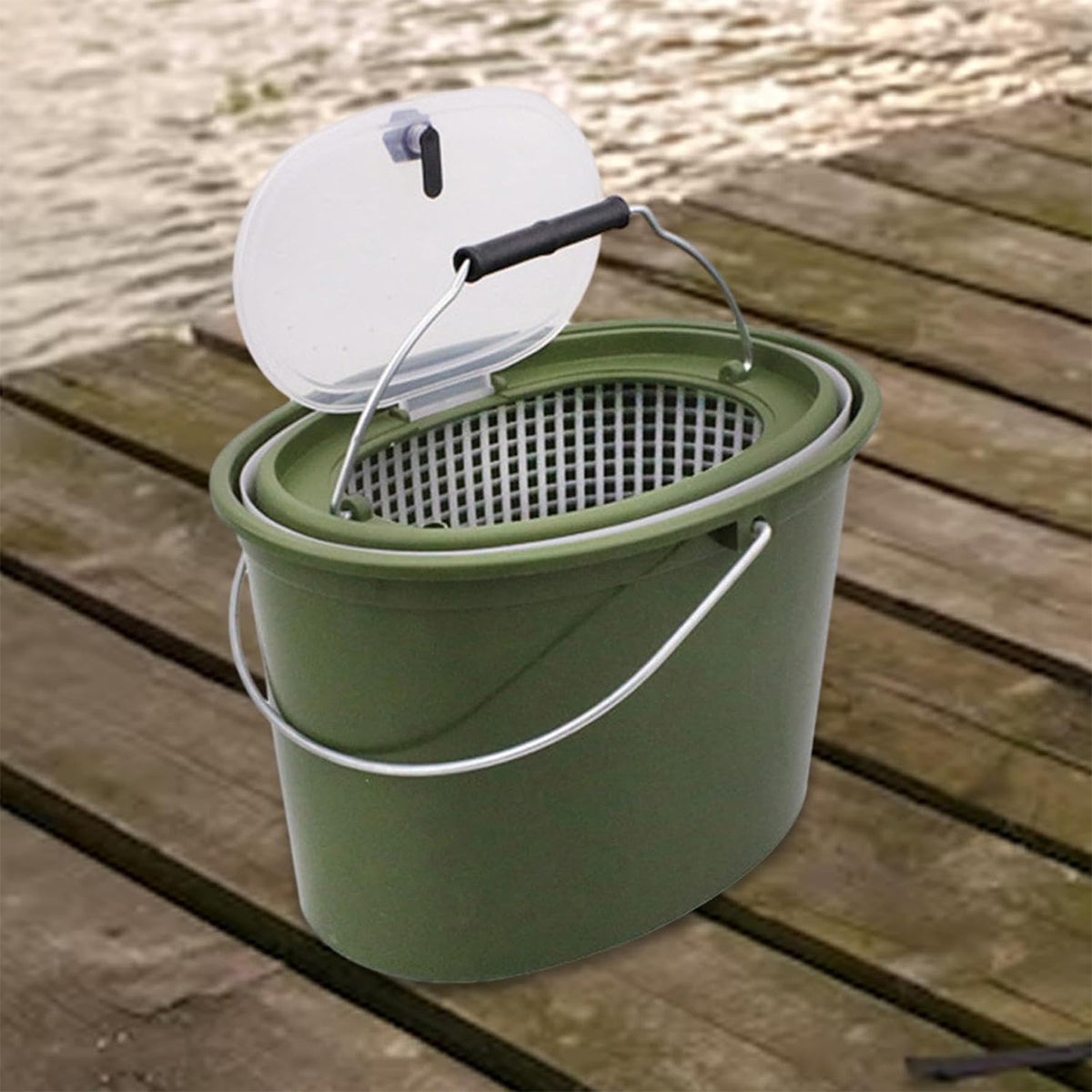 Handheld Water Bucket Portable Fishing Storage Container with Lid