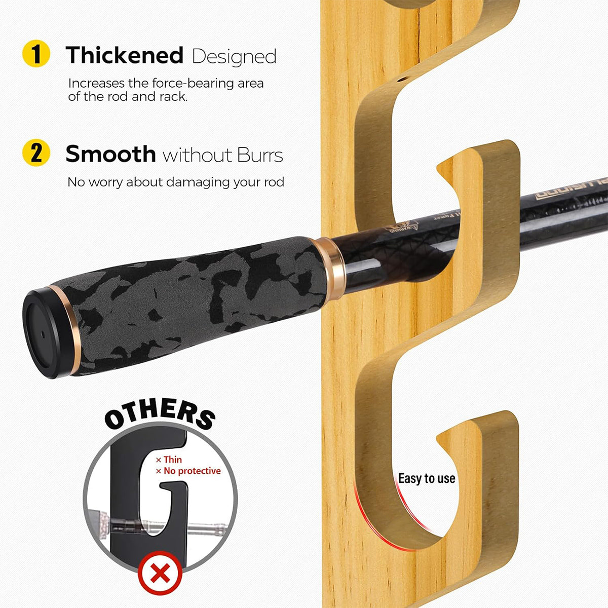 Bamboo Fishing Rod Rack – Wall & Ceiling Mounted Holder