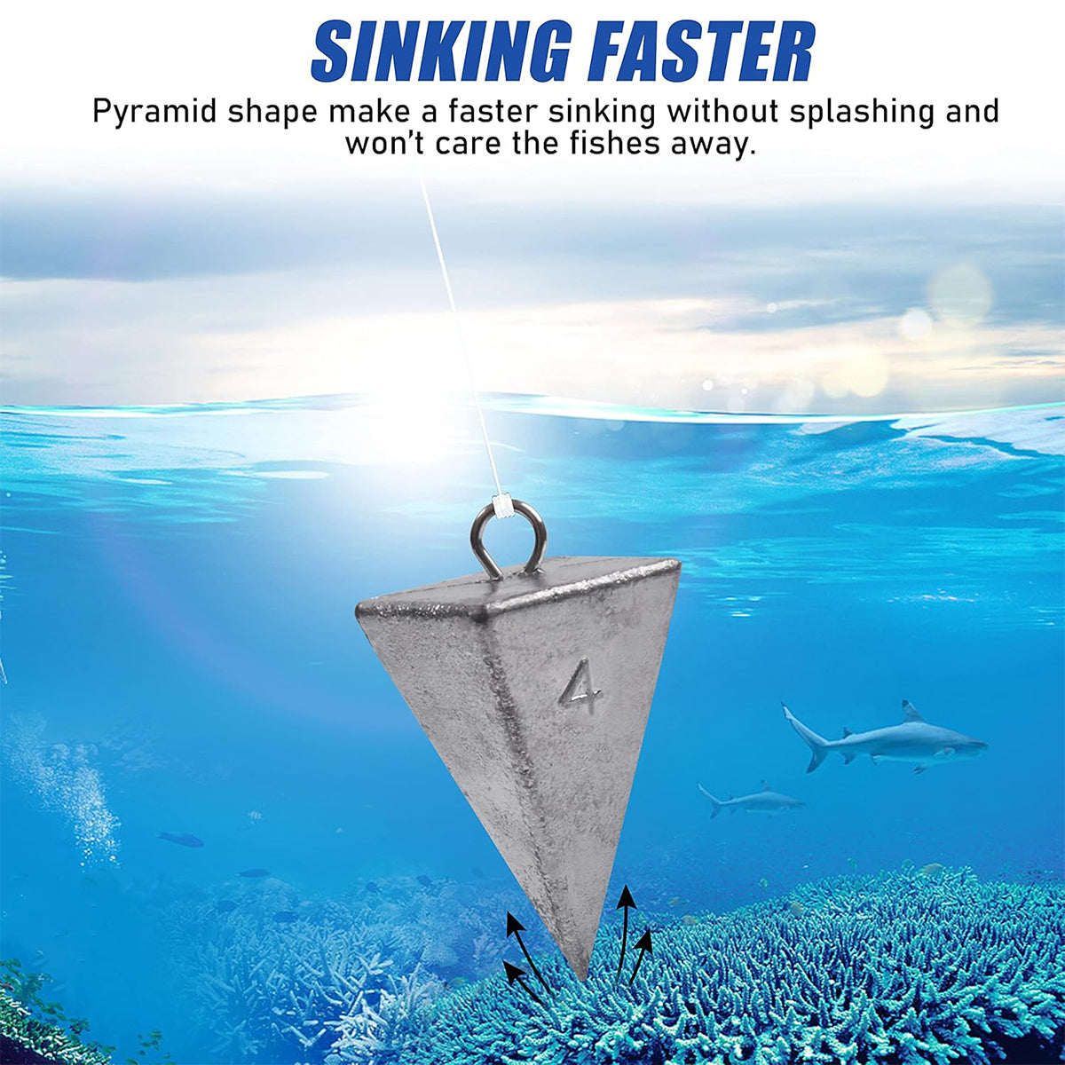 Four-Sided Triangular Lead Sinker Pyramid Fishing Weights