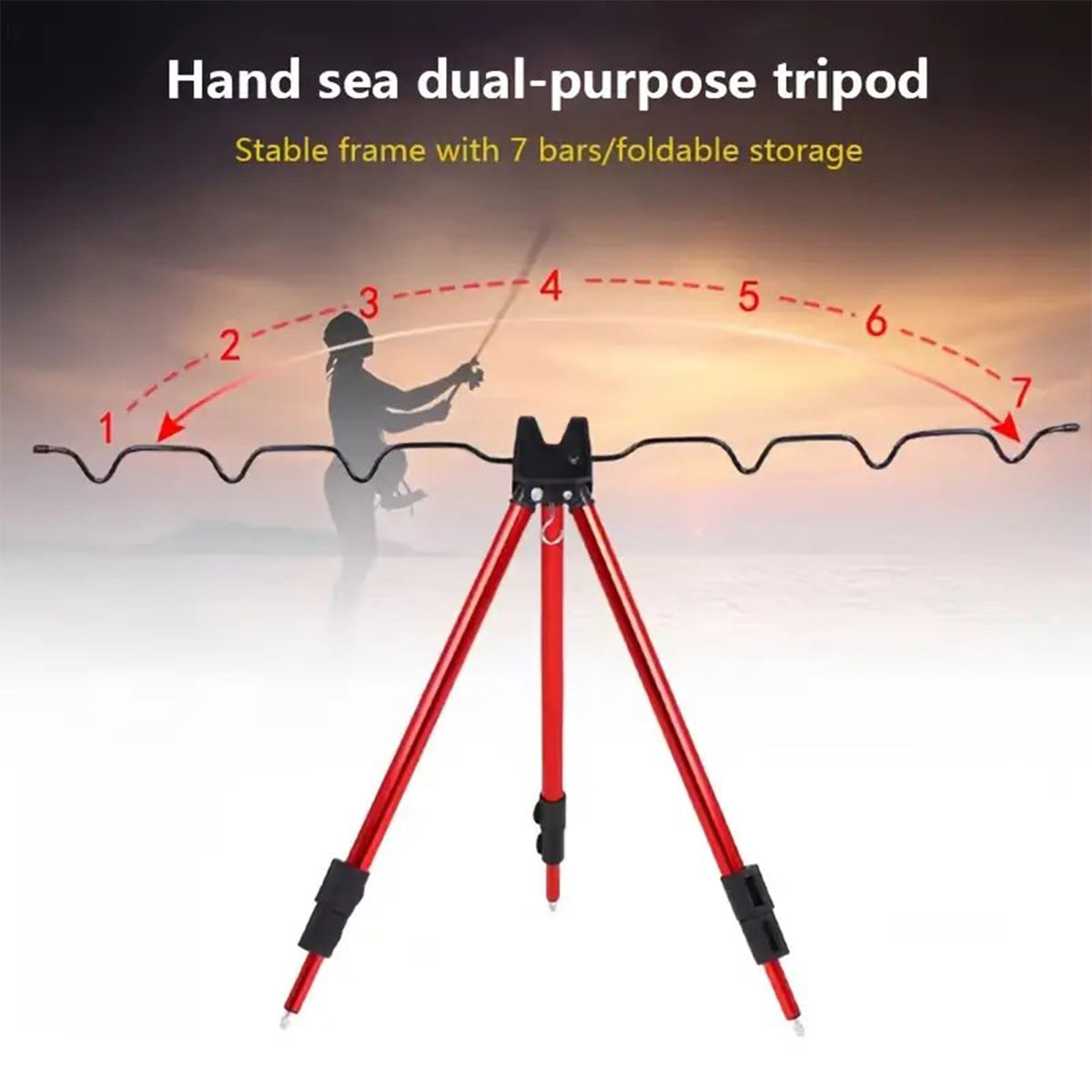 Telescopic Fishing Rod Holder Adjustable Aluminium Alloy Stand