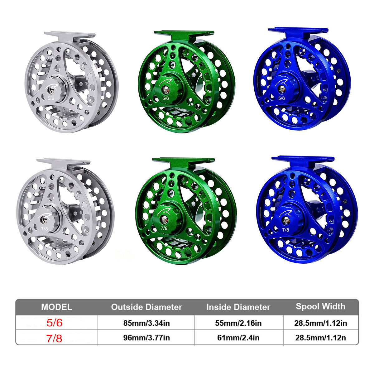 Aluminum Fly Fishing Reel CNC Machined Large Arbor Design