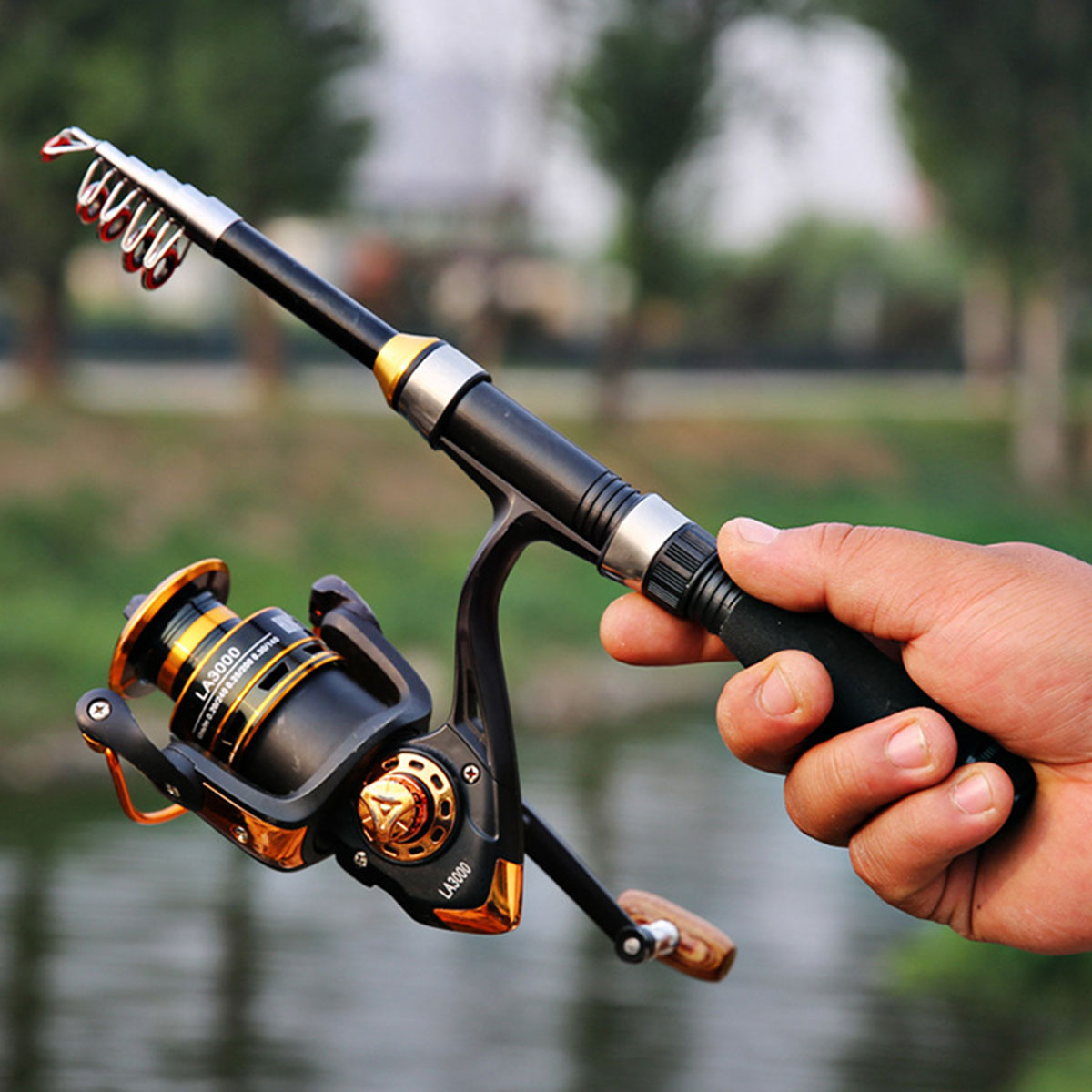 Telescopic Fishing Rod Portable Compact Travel Freshwater Saltwater