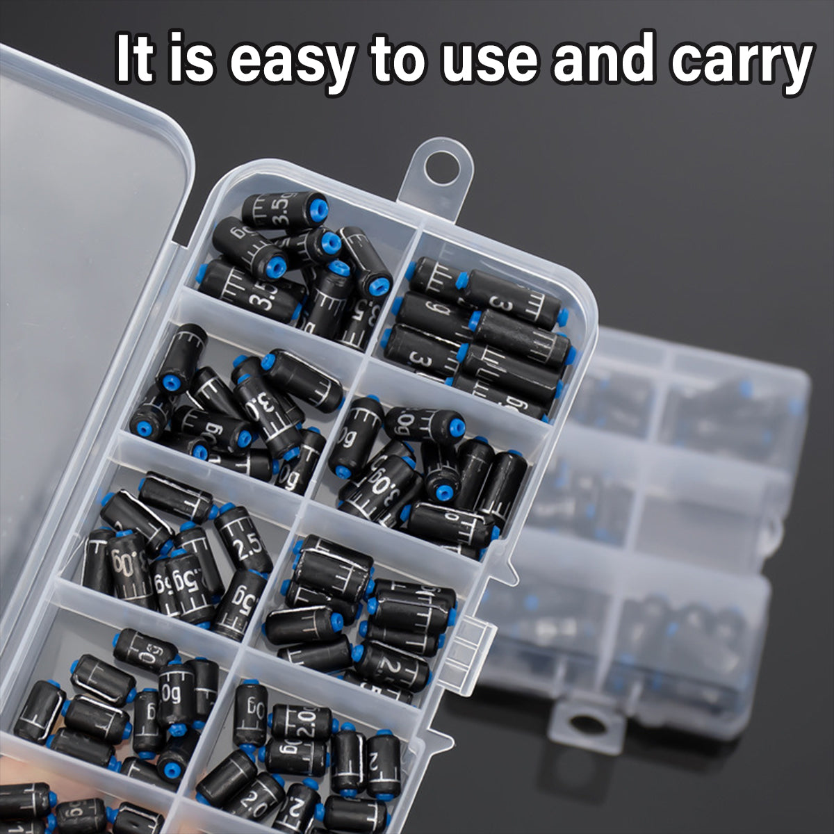 Graduated Fishing Lead Weights 100PCS with Storage Box