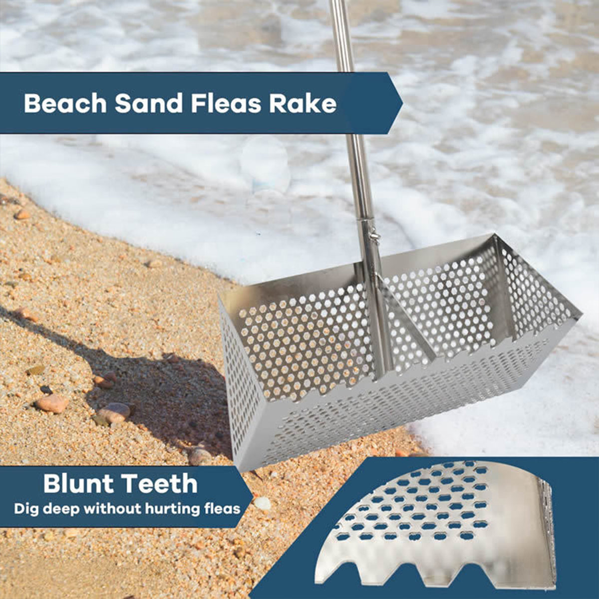 Stainless Steel Sand Screen Crab Hunting Sifter with Handle