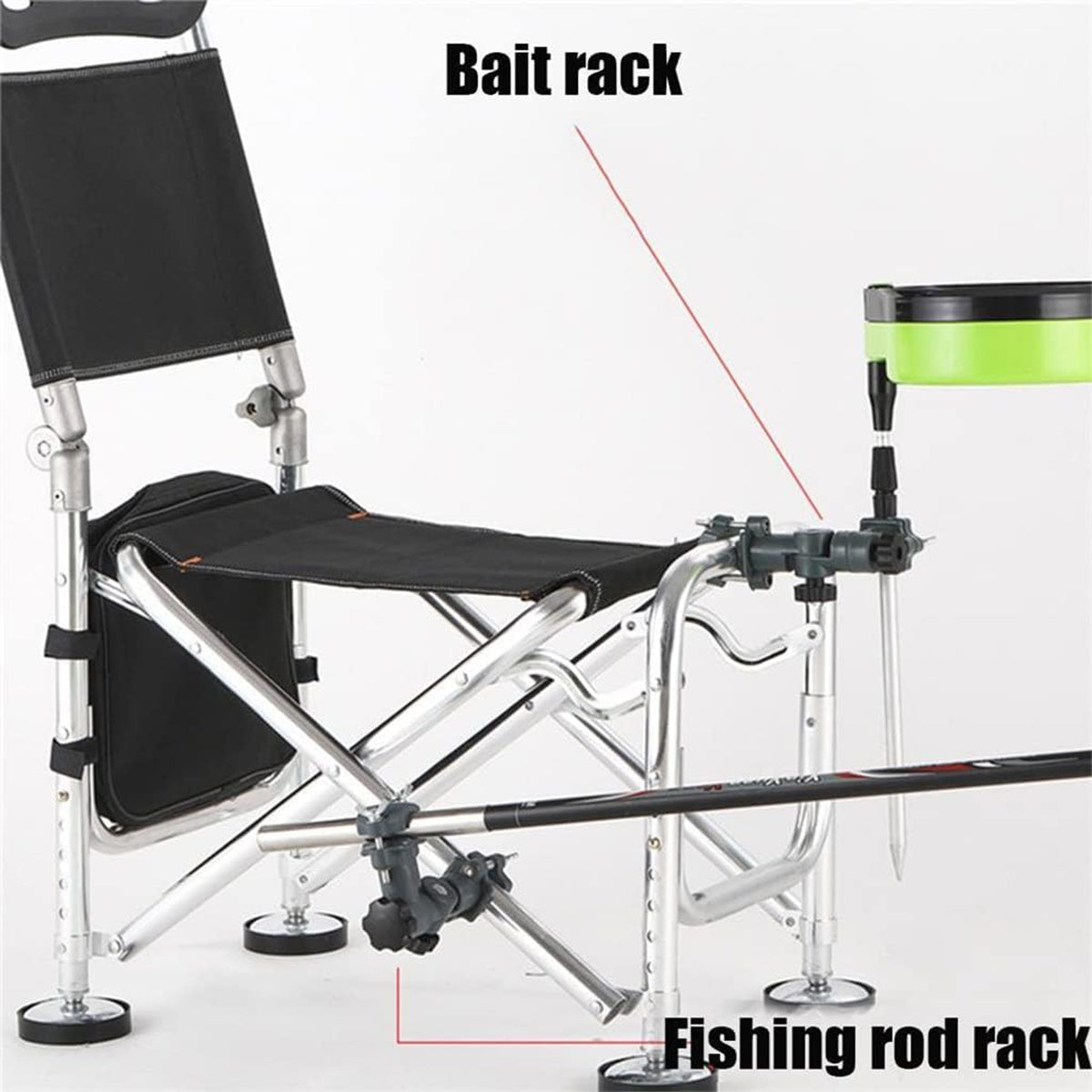 Adjustable Fishing Bracket with Umbrella Stand and 360° Rotation