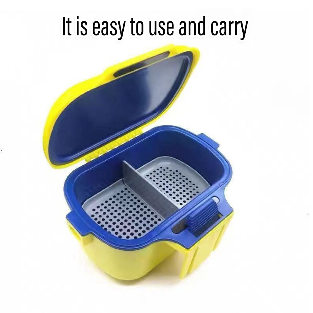 Dual Compartment Fishing Live Bait Box with Moisture Retention