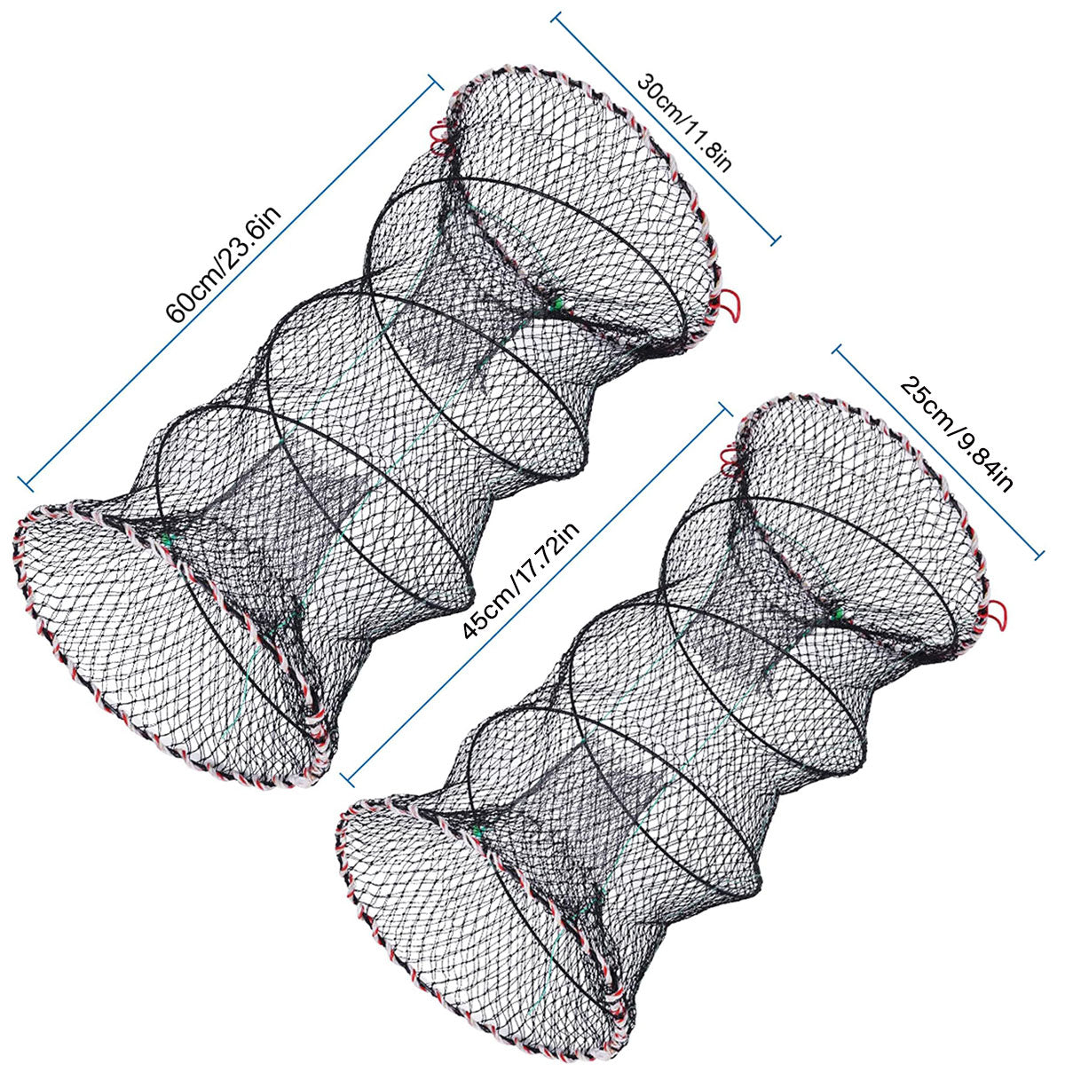 2PCS Shrimp Crab Lobster Fishing Net Trap Set