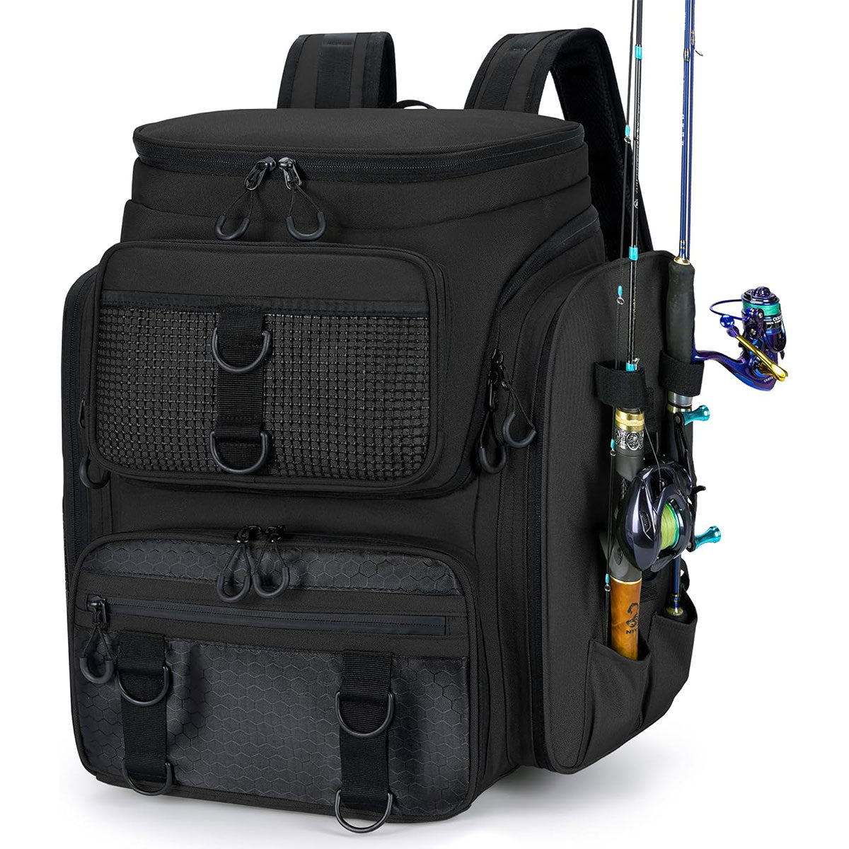 42L Waterproof Fishing Backpack Large Capacity Multi-Compartment Gear Bag