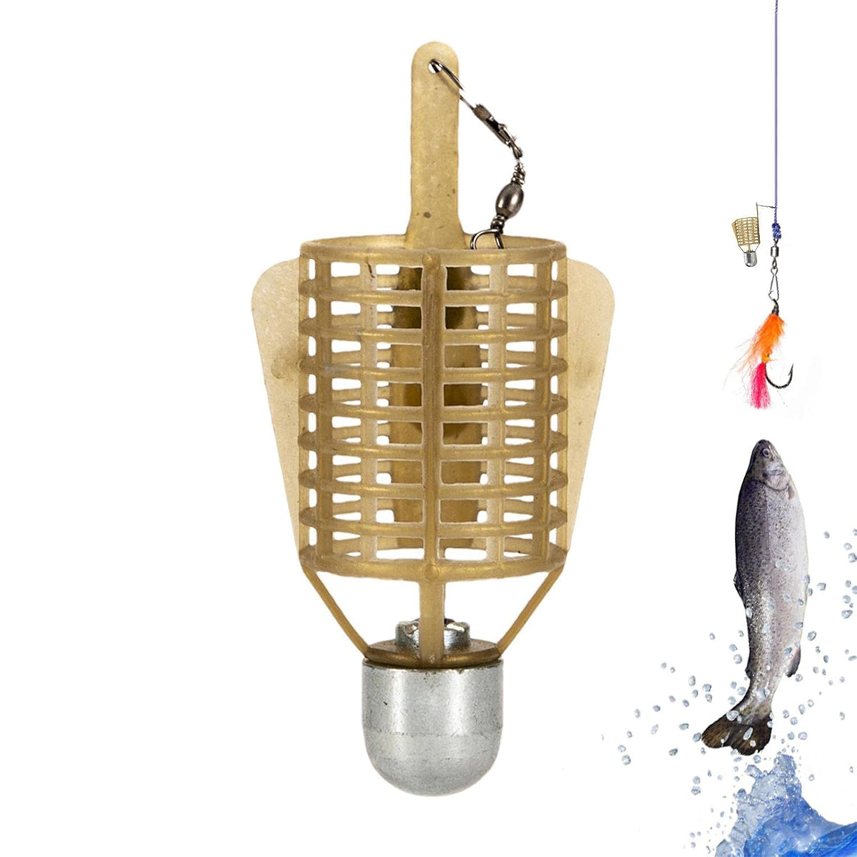 Feeder Bait Cage Set For Carp Fishing Freshwater Durable 4pcs