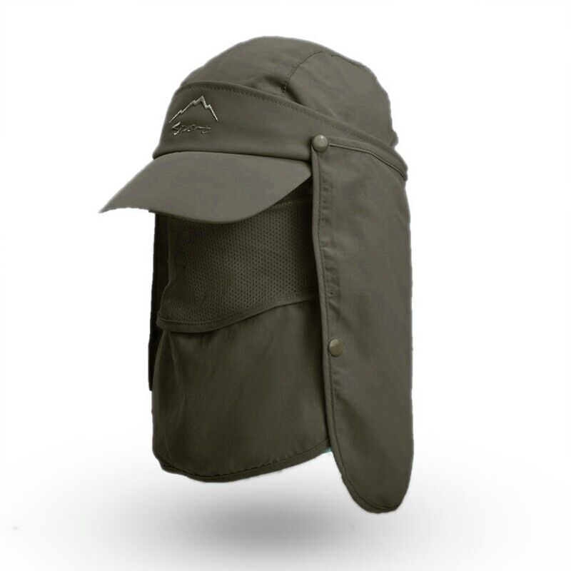 Unisex Face Neck Flap Hat Wide Brim Cap Hiking Fishing UV Sun Protection Outdoor