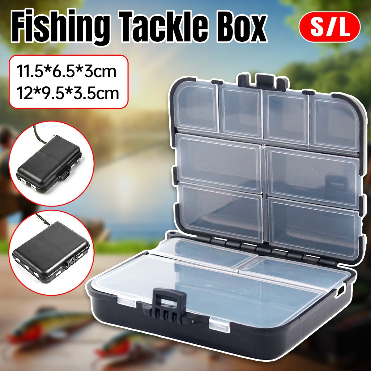 Portable Fishing Tackle Box Multi-Compartment Gear Organizer