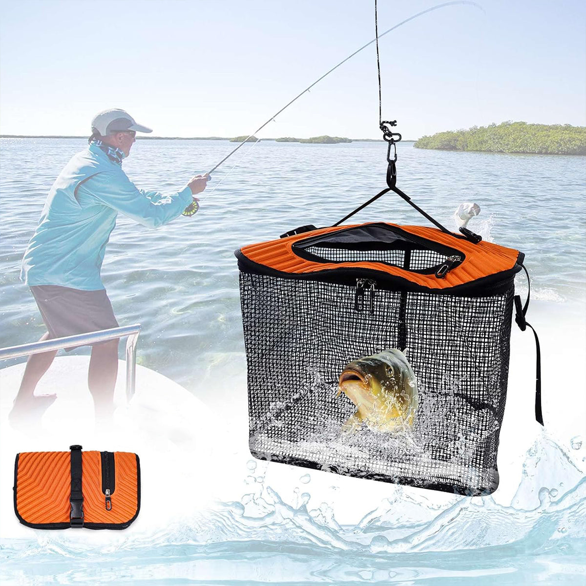 Floating Fish Protector Bag with Mesh Ventilation and Large Capacity