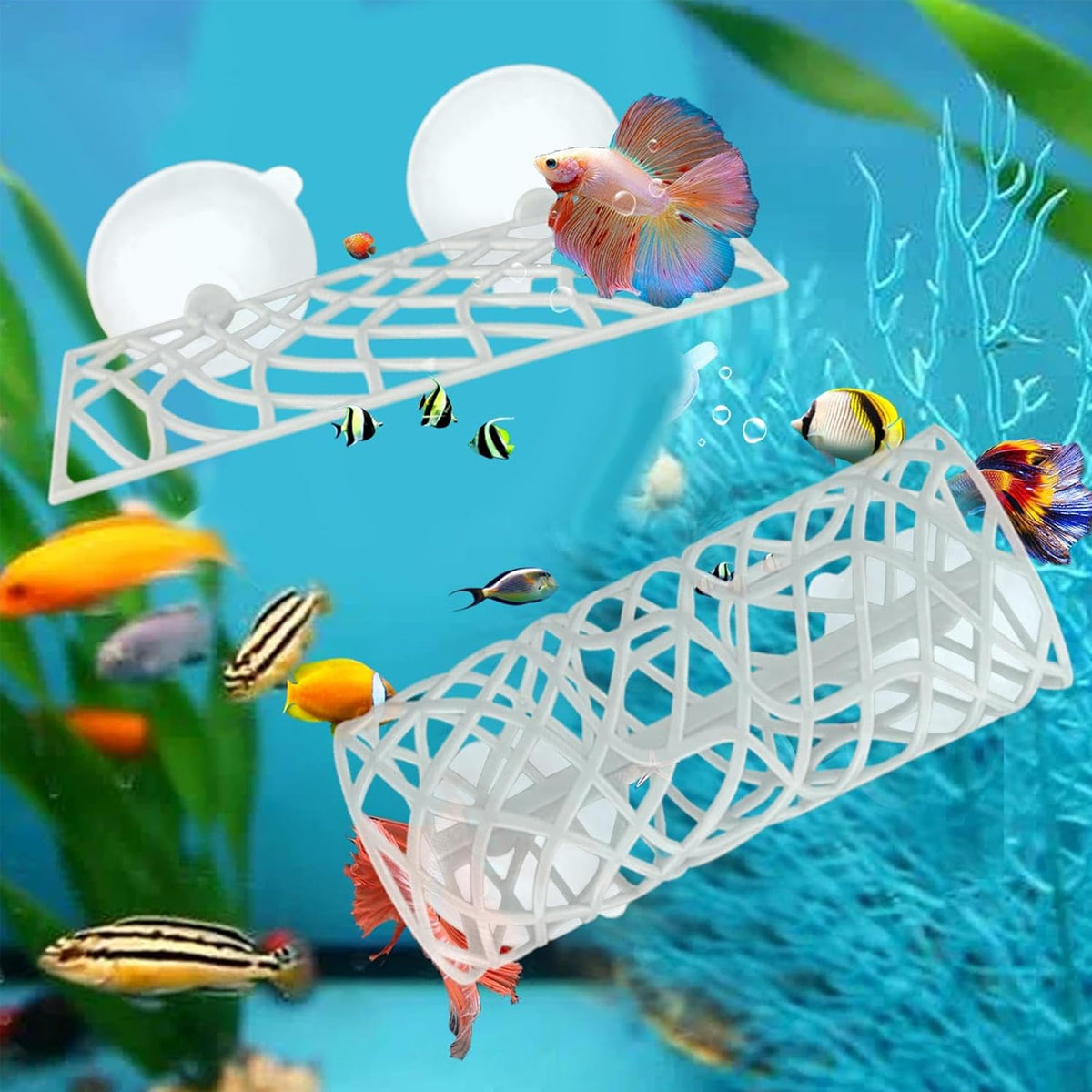 Silicone Fish Hiding Tunnel Aquarium Decoration For Small Fish & Shrimp