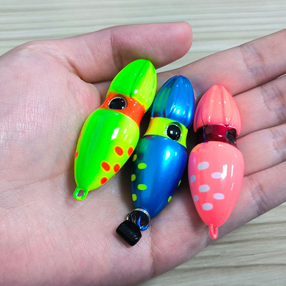 Slow Sinking Squid Jig Lure UV Glow Fishing Bait