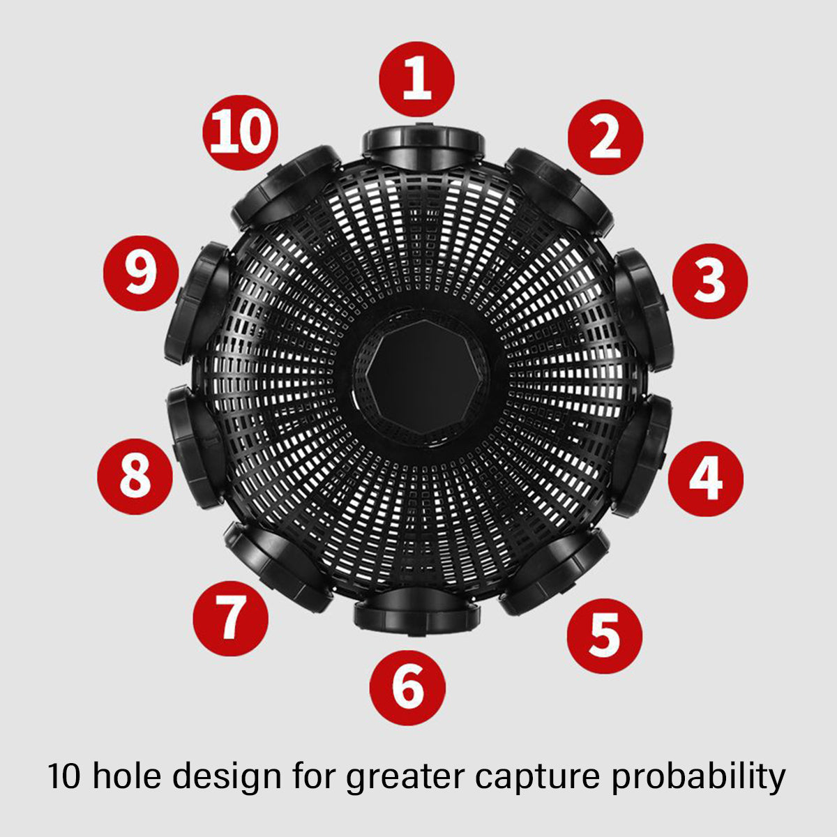 Ten-Hole Fishing Cage Trap for Eels Shrimp Crab and Fish