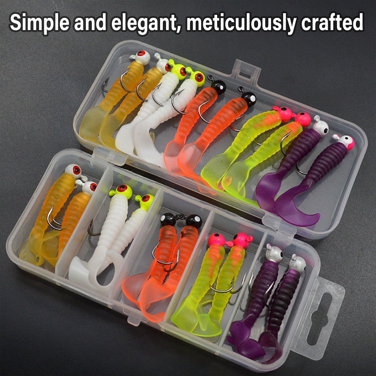 20pcs Bionic Soft Fishing Bait Set With Lead Hooks Freshwater Saltwater