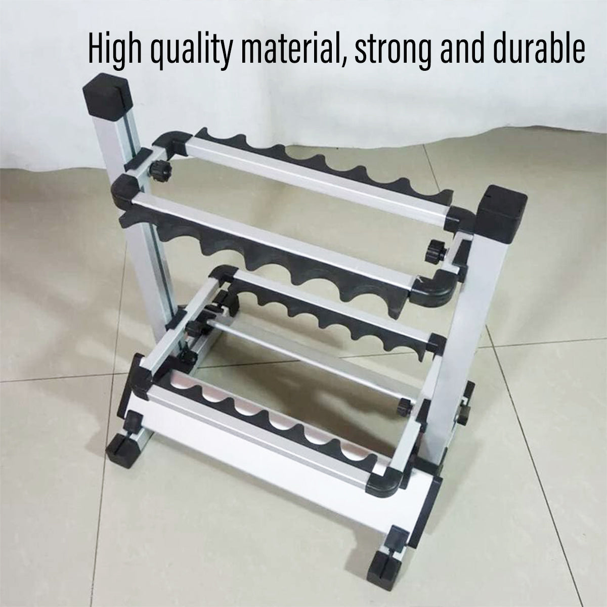 Aluminium Fishing Rod Rack for 12 or 24 Rods Foldable Storage Stand