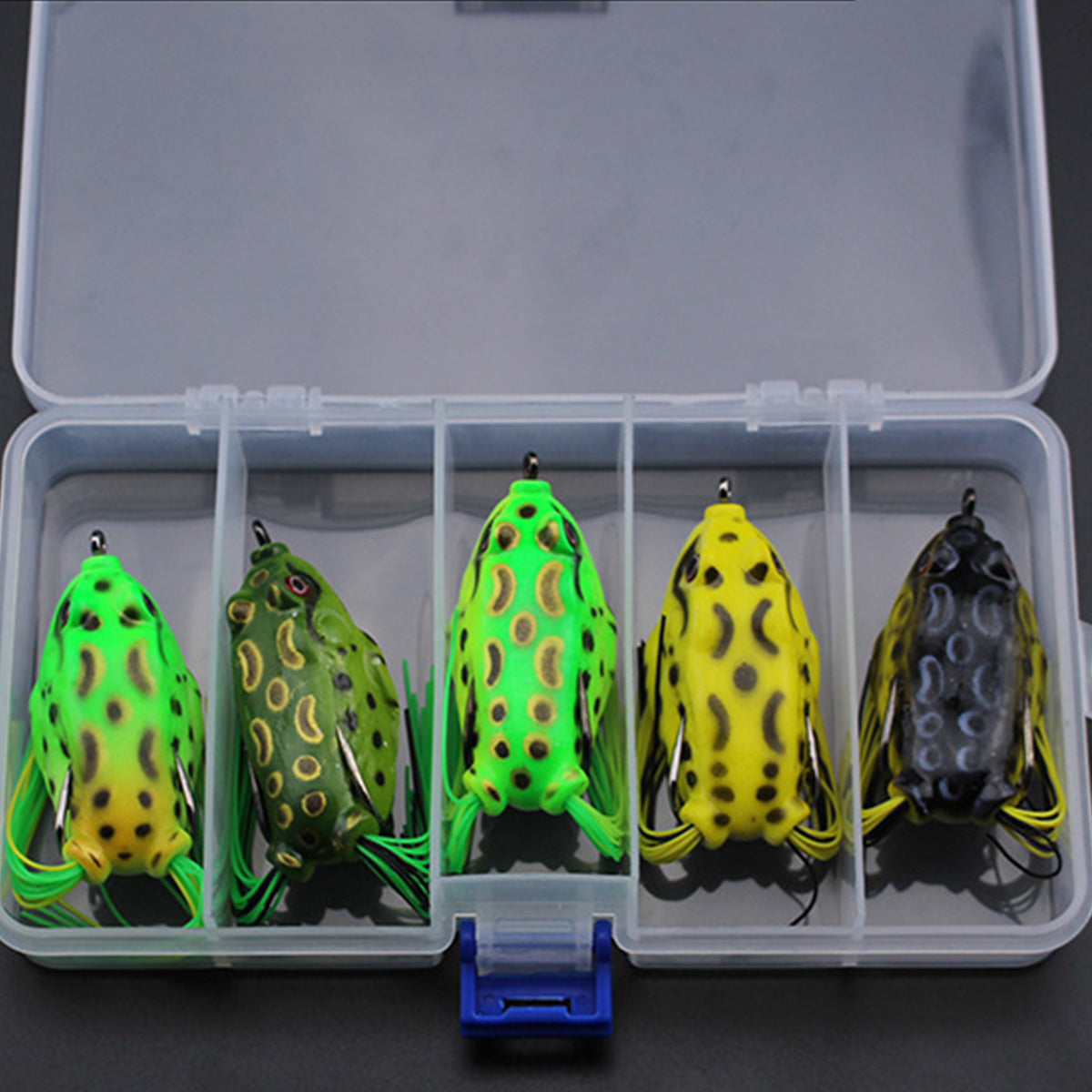 5PCS Soft Frog Lures Set for Bass Pike Fishing in Freshwater & Saltwater