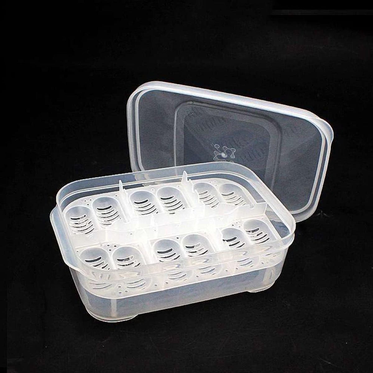 Reptile Egg Incubation Tray 12-Slot Hatching Box with Lid