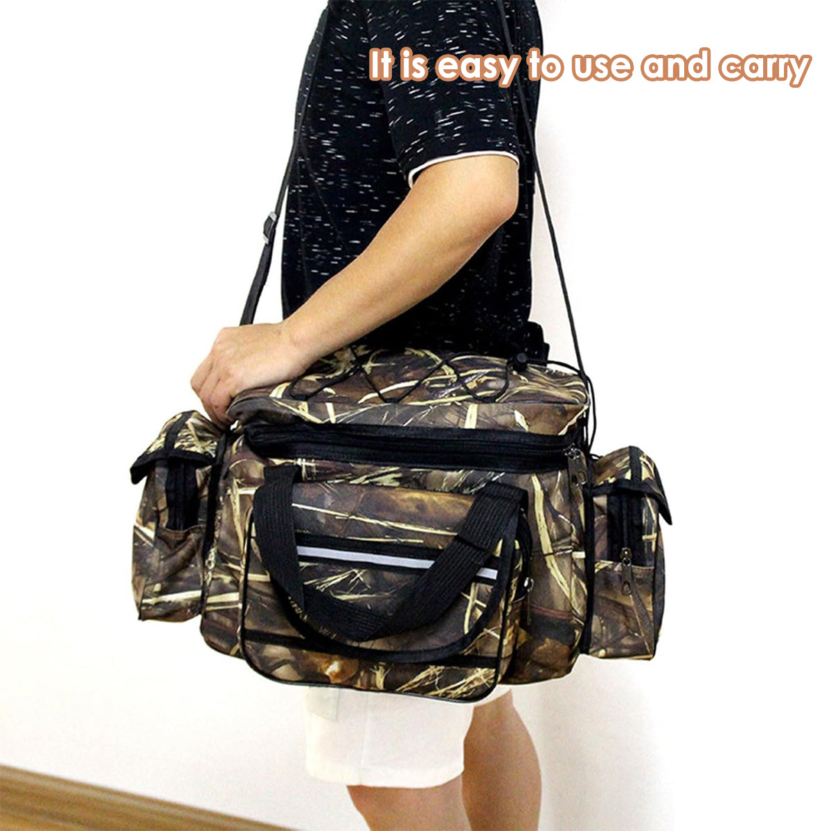 Large Capacity Fishing Tackle Bag Multi Functional Single Shoulder Gear Storage