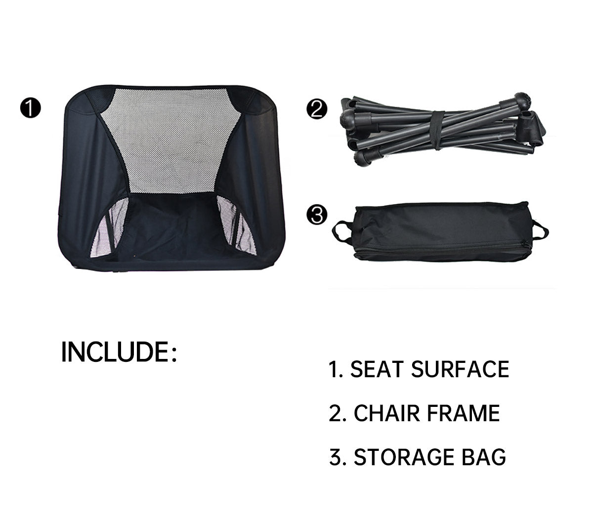 High Back Folding Chair for Camping Portable Outdoor Seat