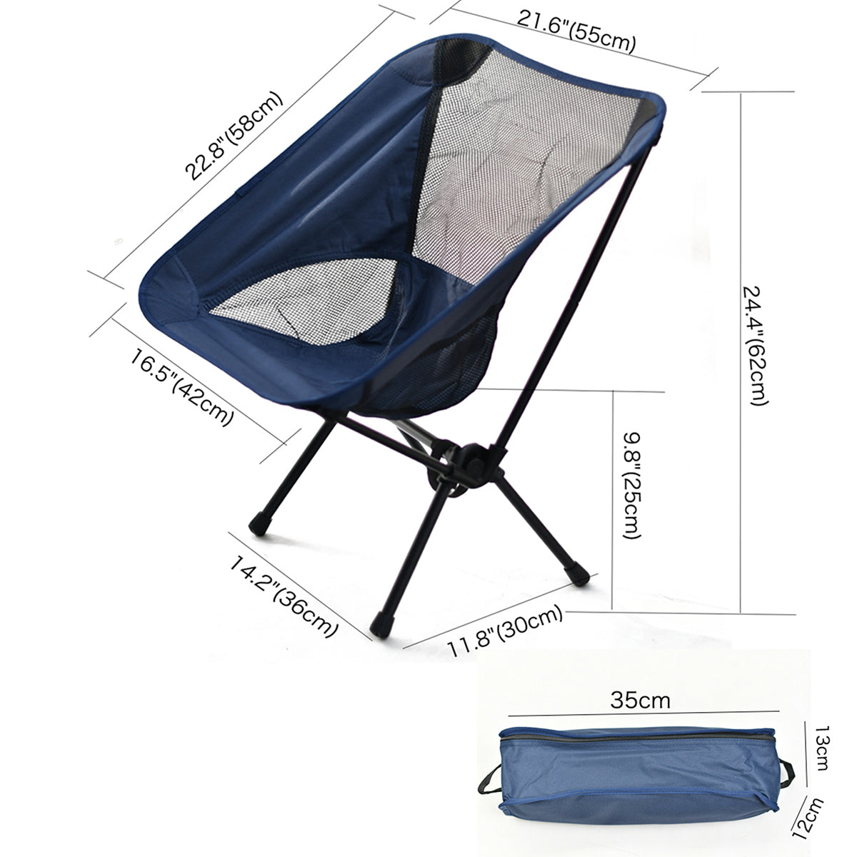 High Back Folding Chair for Camping Portable Outdoor Seat