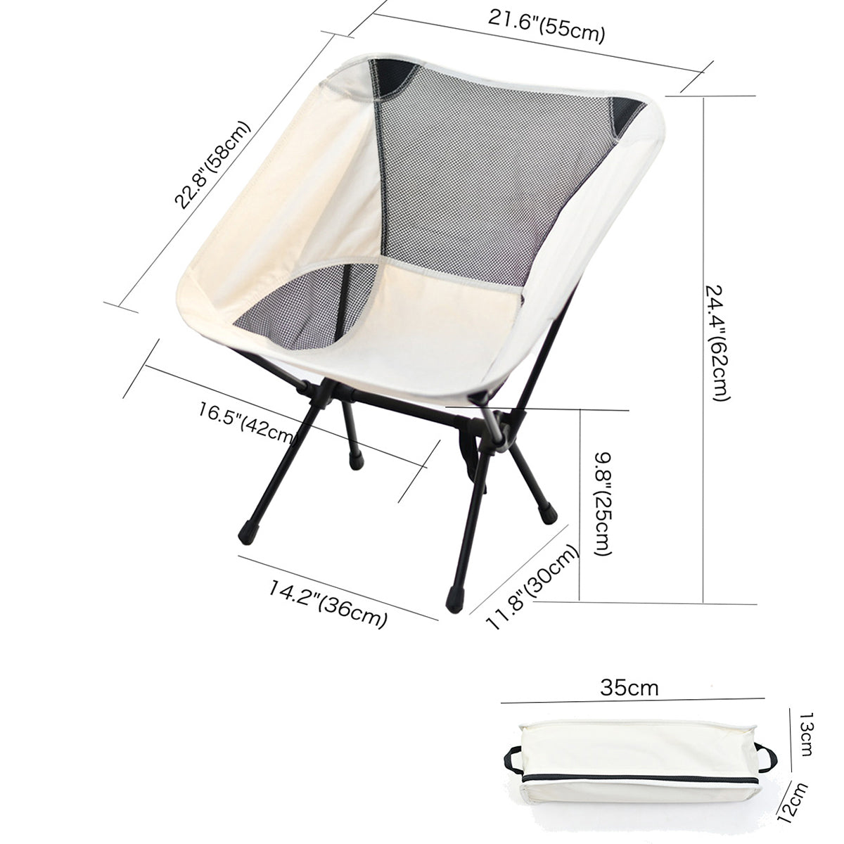 High Back Folding Chair for Camping Portable Outdoor Seat
