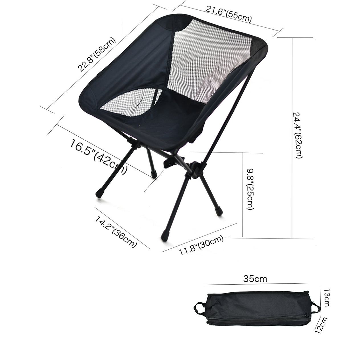 High Back Folding Chair for Camping Portable Outdoor Seat