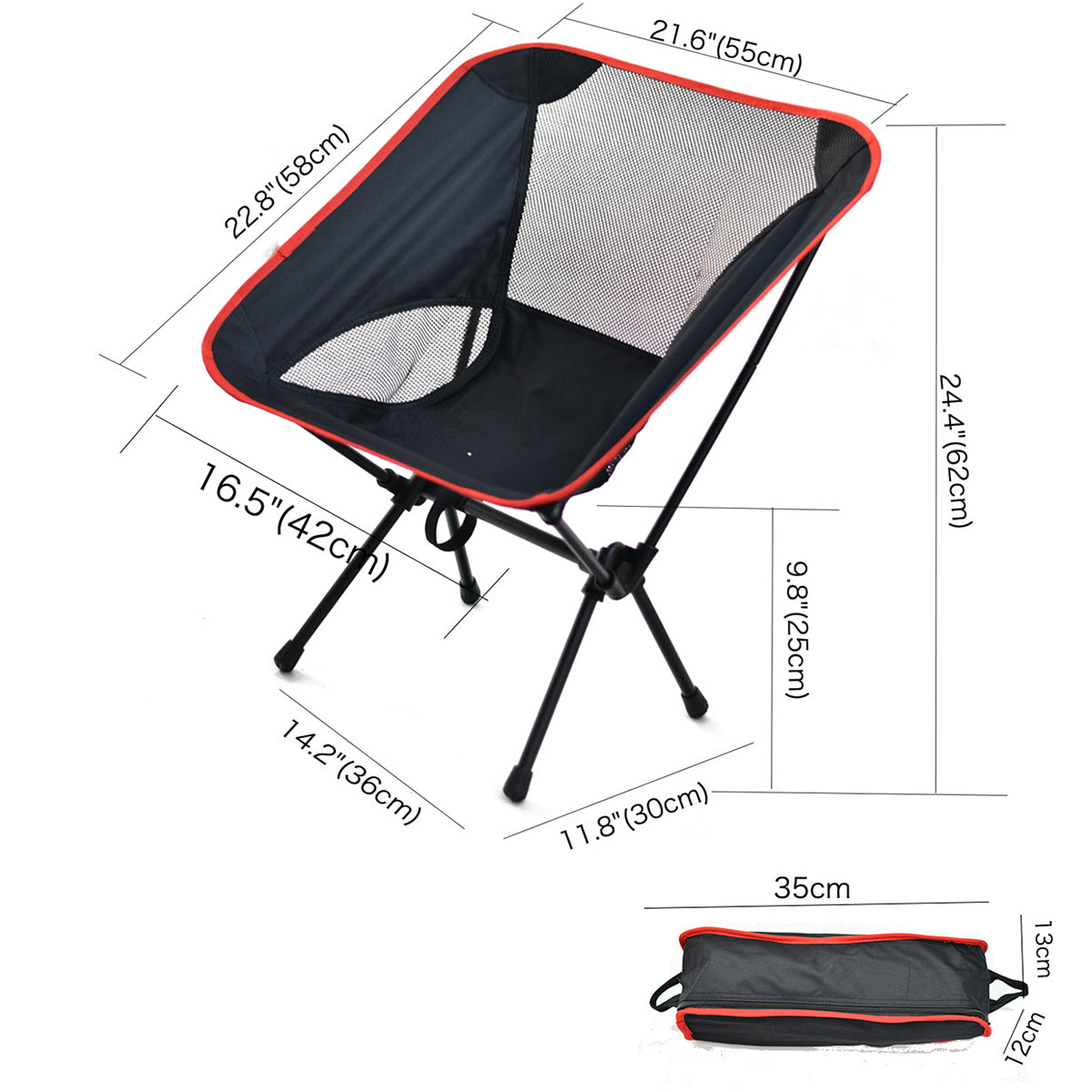 High Back Folding Chair for Camping Portable Outdoor Seat