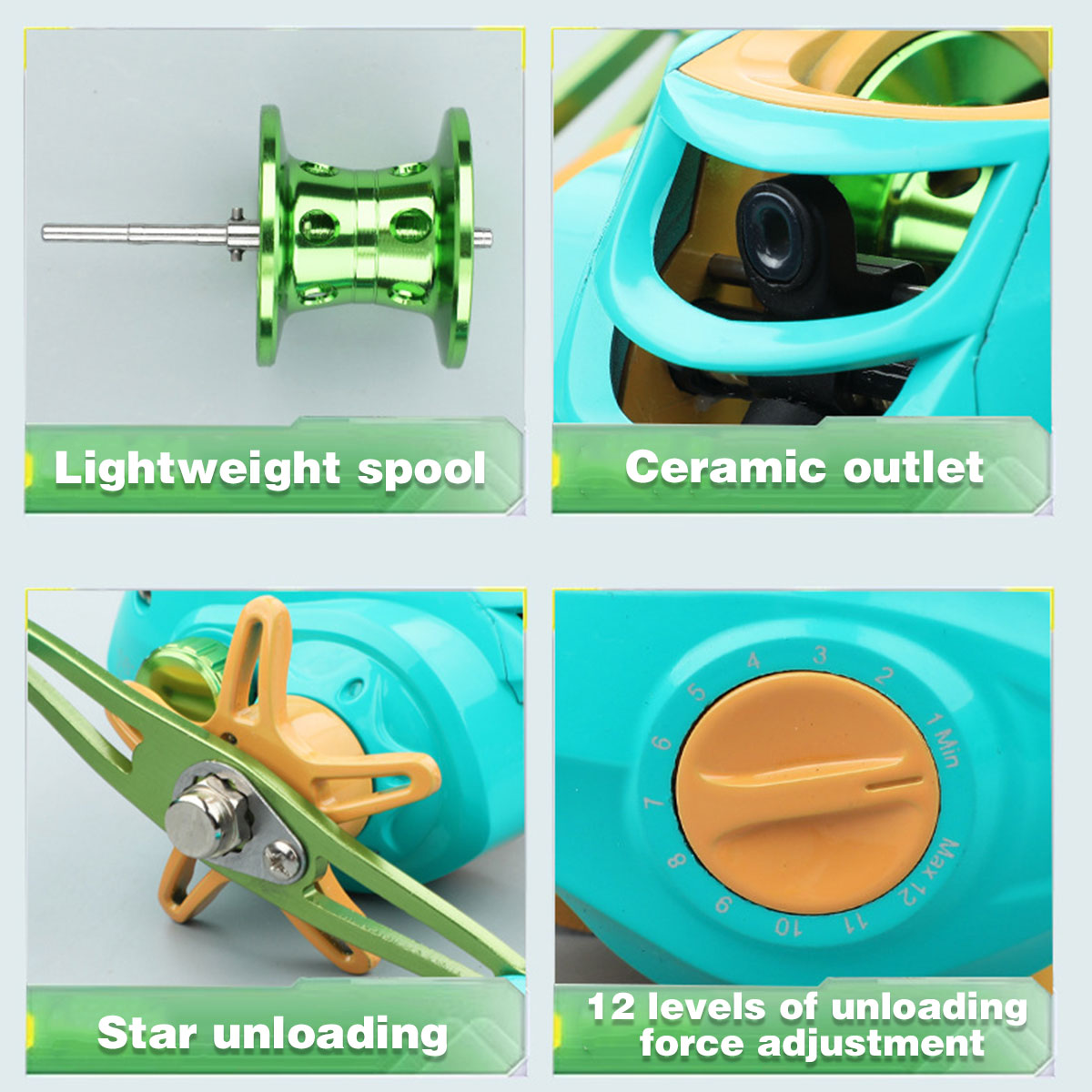 Baitcasting Fishing Reel Magnetic Brake Lightweight Left Right Hand