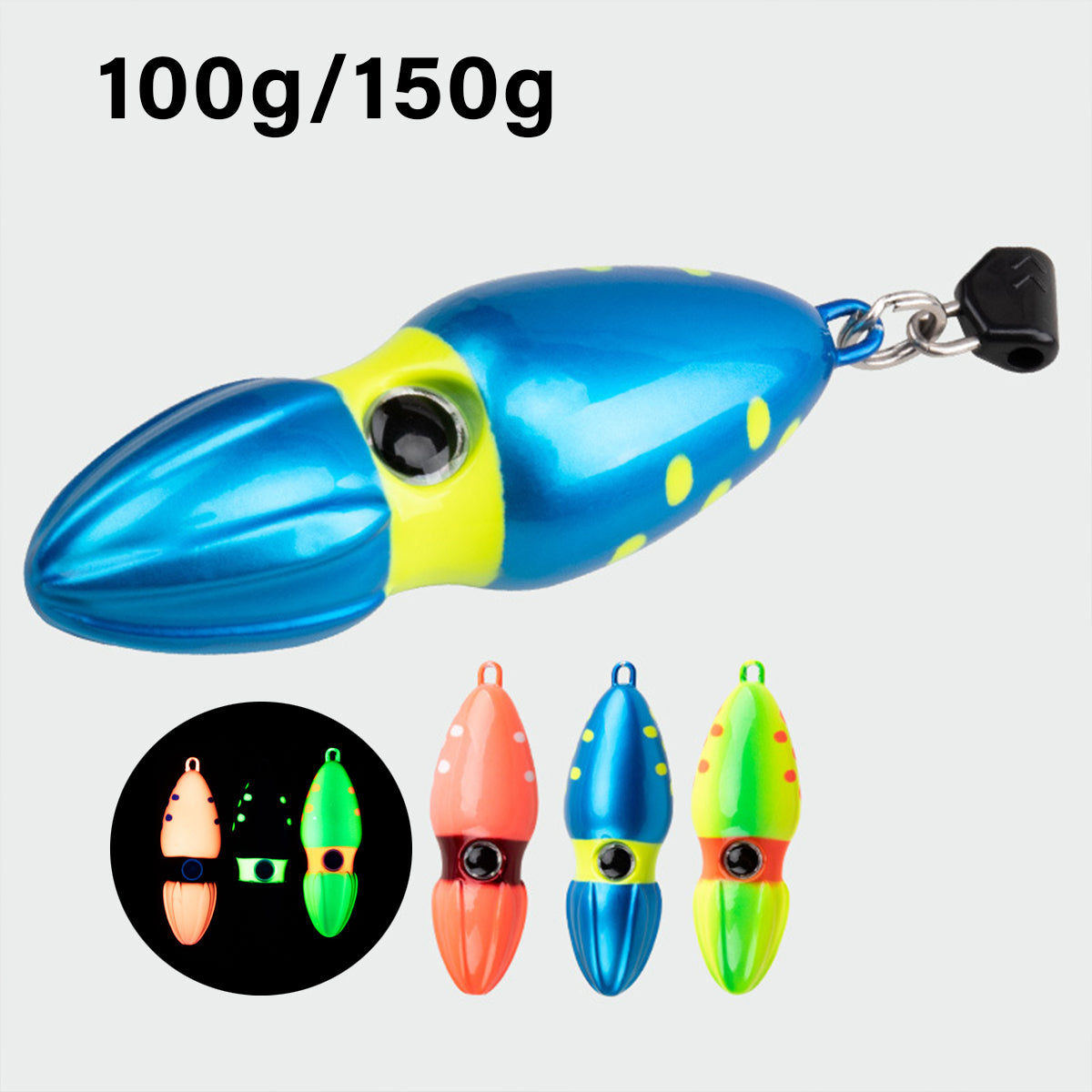 Slow Sinking Squid Jig Lure UV Glow Fishing Bait