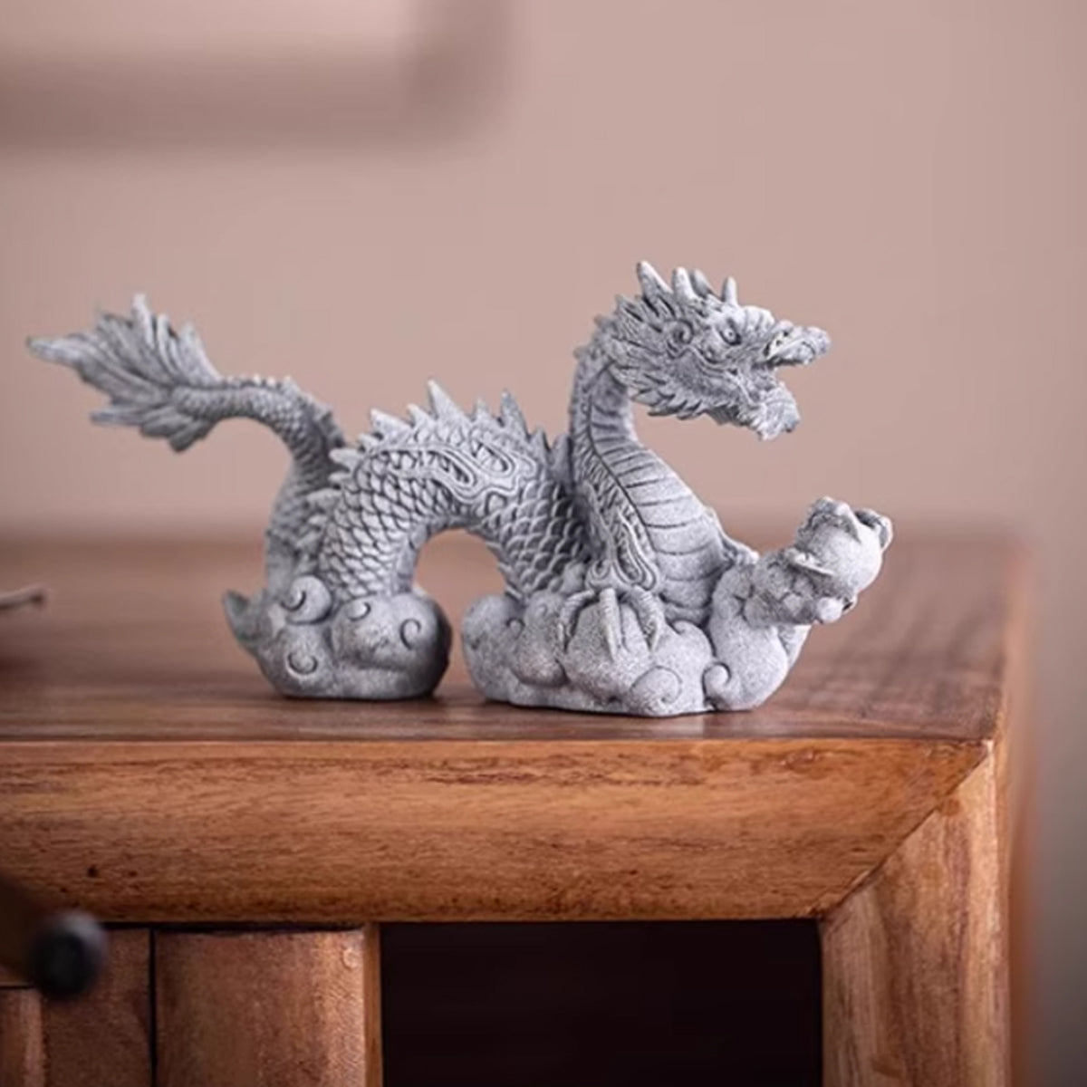 Imitation Lapis Lazuli Dragon Ornament Handcrafted Decorative Statue