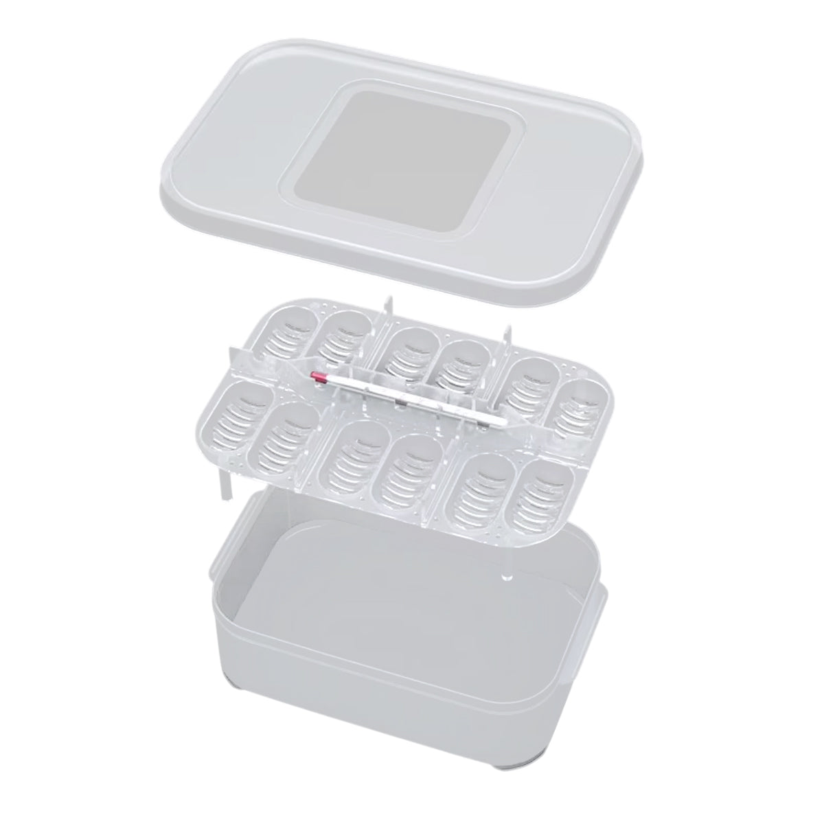 Reptile Egg Incubation Tray 12-Slot Hatching Box with Lid