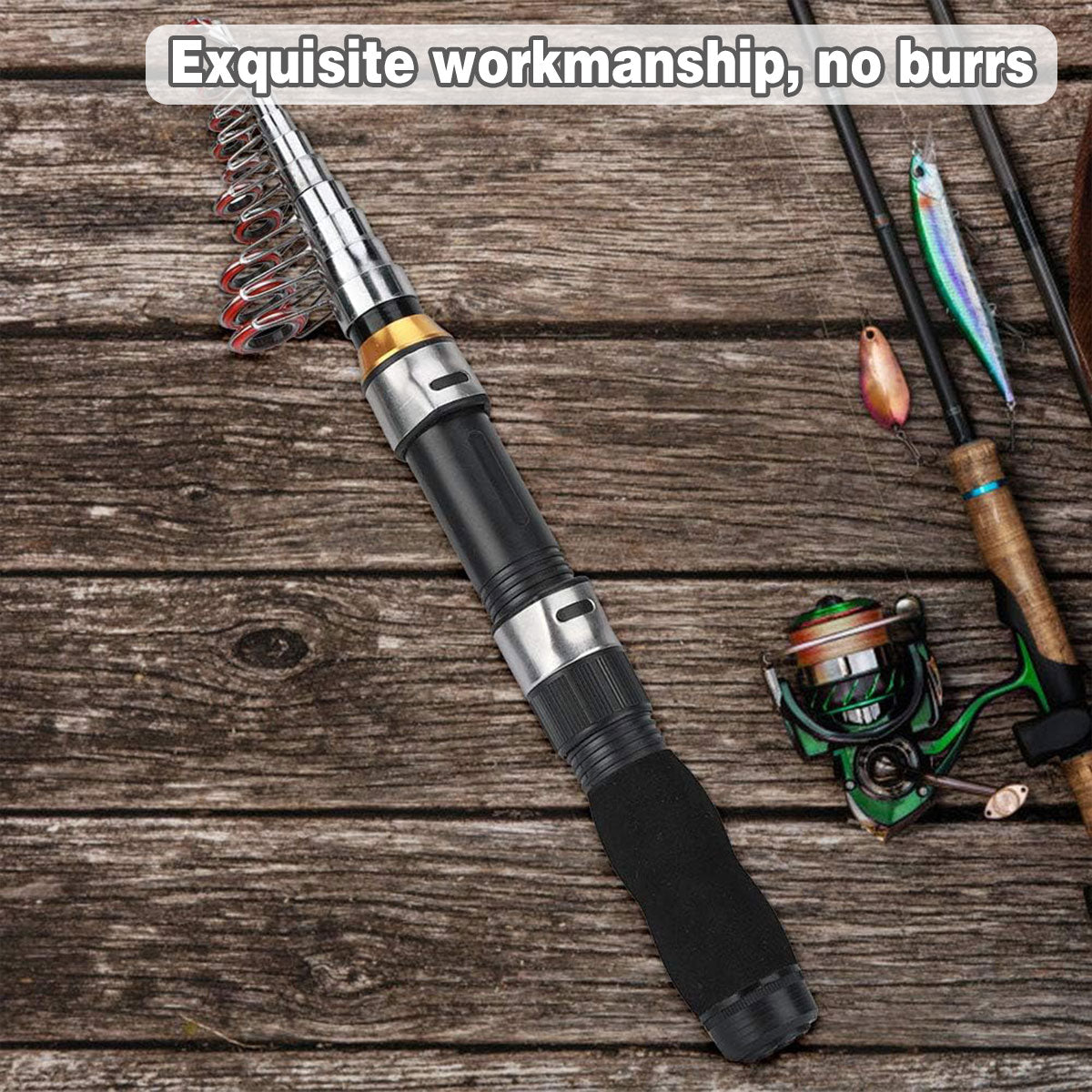Telescopic Fishing Rod Portable Compact Travel Freshwater Saltwater