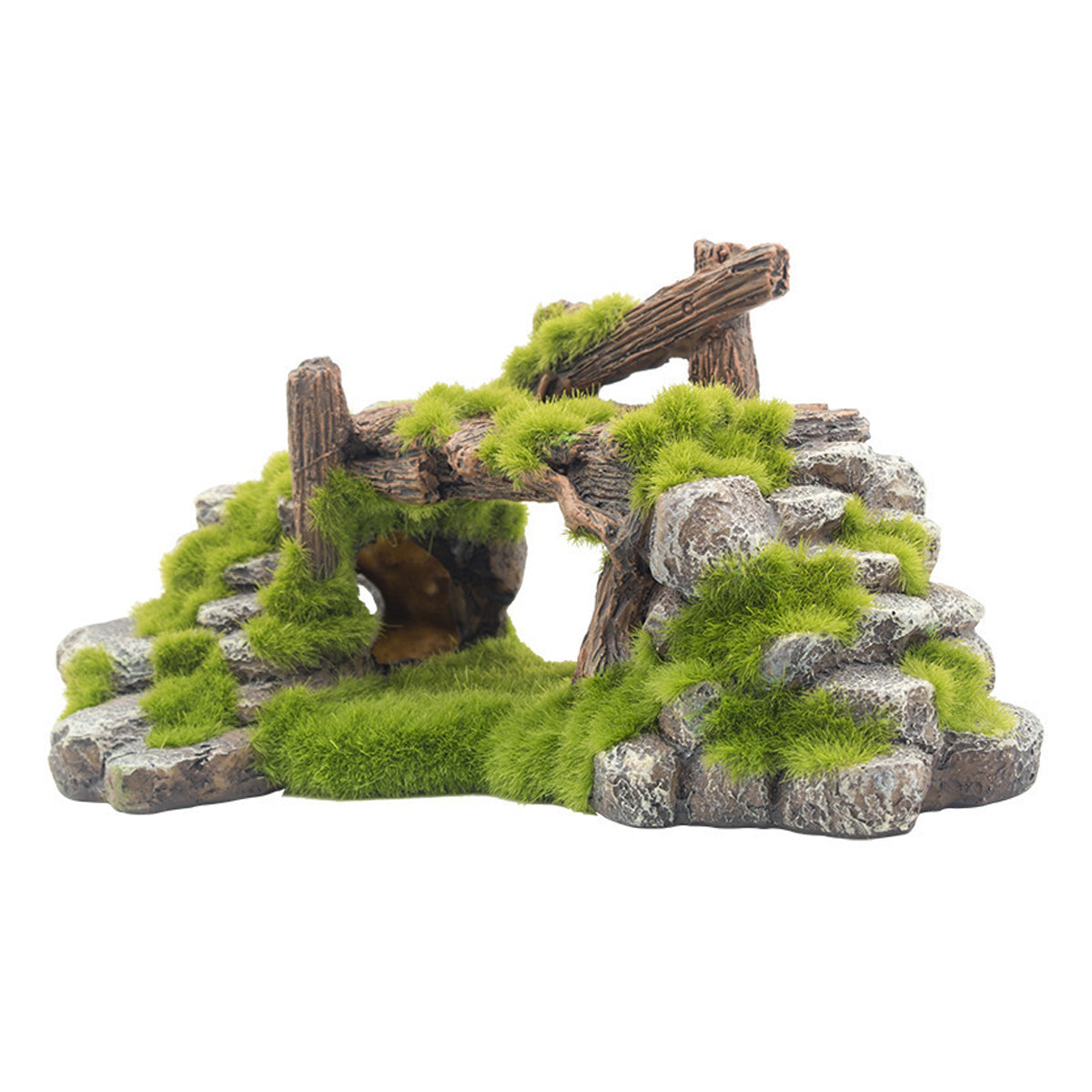 Resin Moss Bridge Decoration Aquarium Ornament For Fish & Turtle Tanks