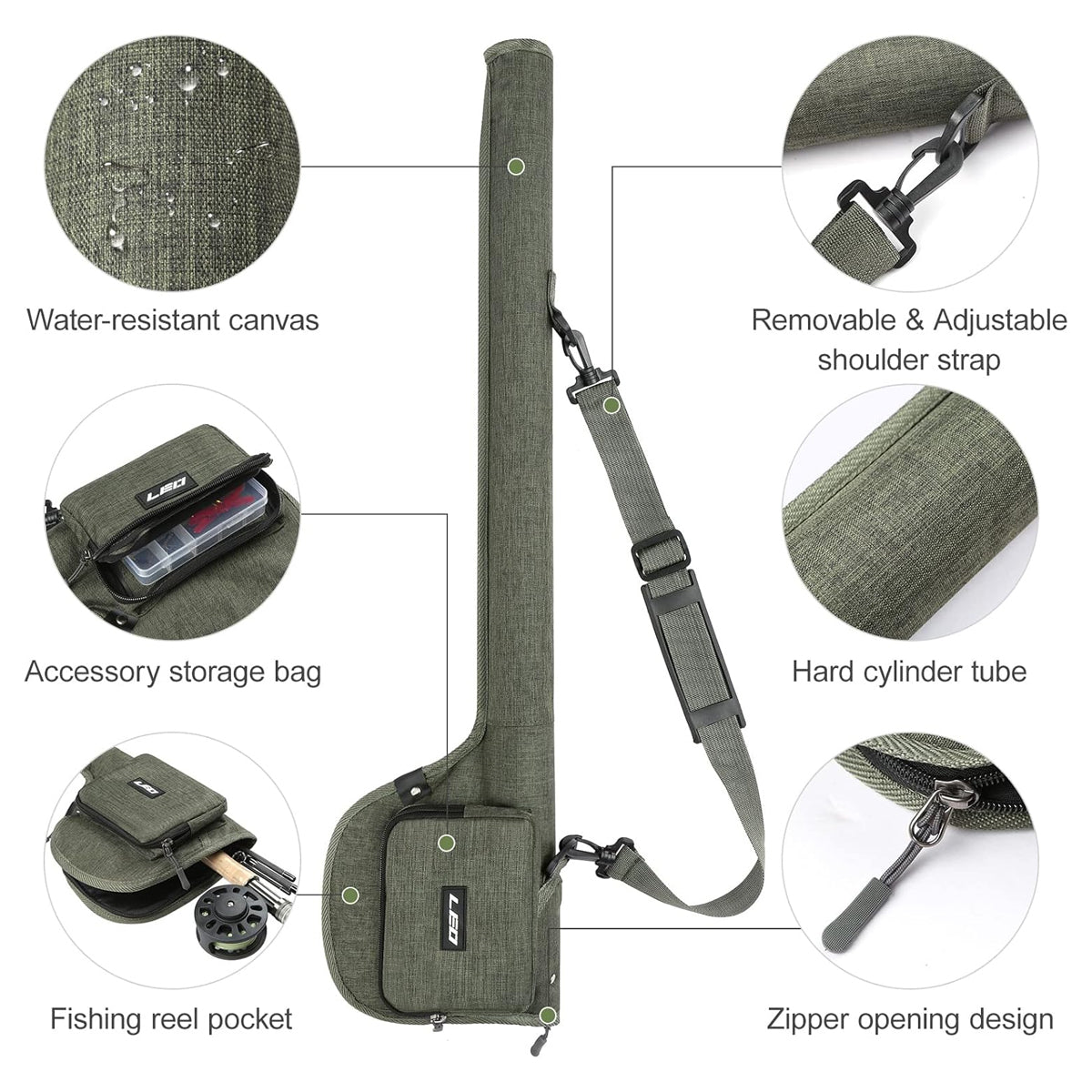 Fly Fishing Rod Tube Bag Hard Case Fishing Gear Storage Carrier Travel Set Use