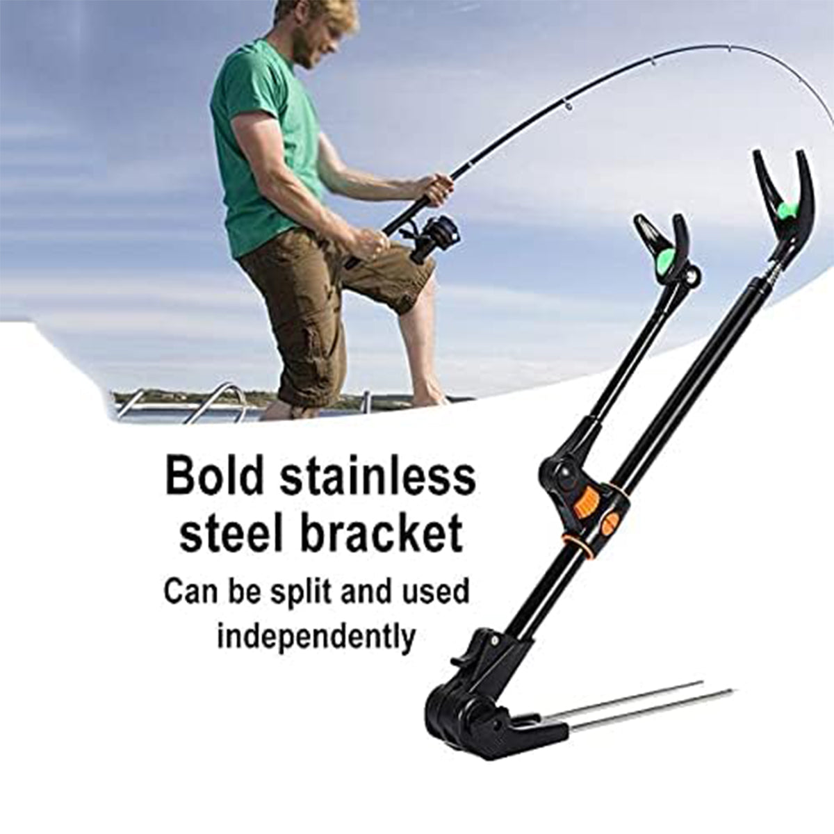 Adjustable Telescopic Fishing Rod Holder with 90° Rotating Head
