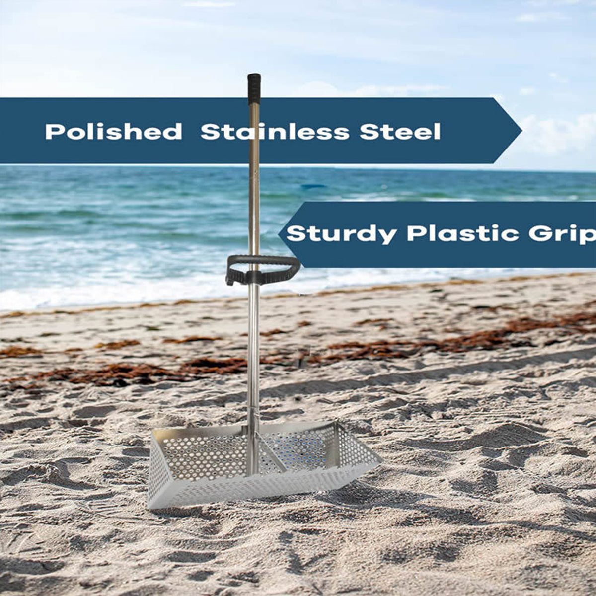 Stainless Steel Sand Screen Crab Hunting Sifter with Handle