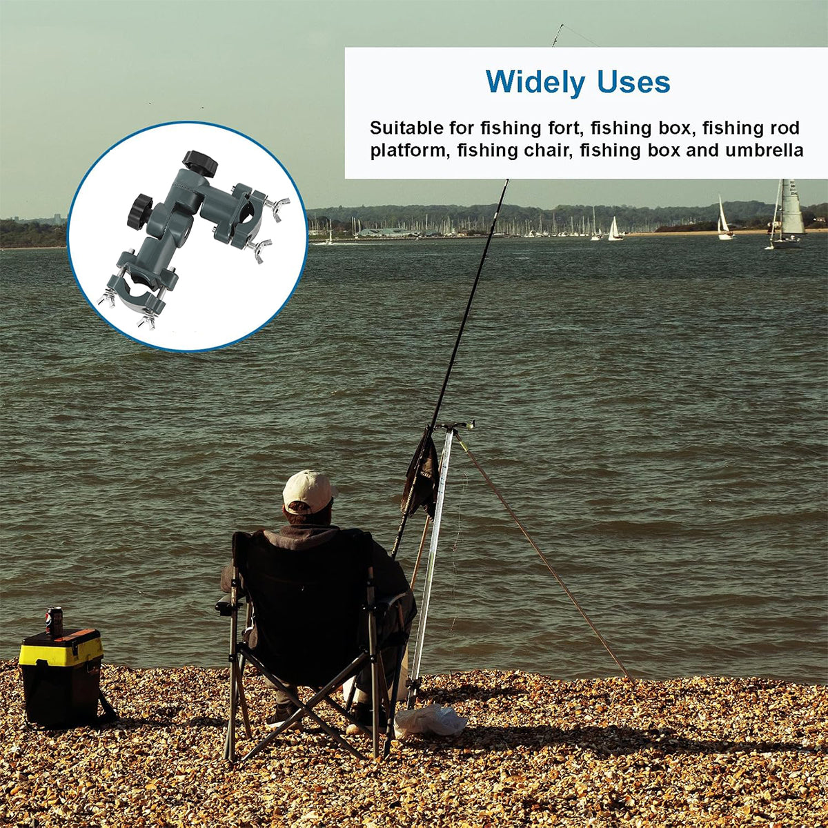 Adjustable Fishing Bracket with Umbrella Stand and 360° Rotation