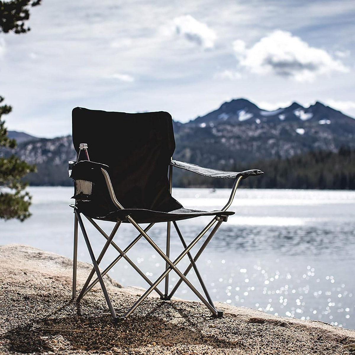 Armrest Camping Fishing Folding Chair With Cup Holder