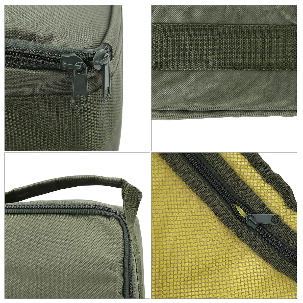 Compact Fishing Gear Storage Bag with Dividers and Carry Handle
